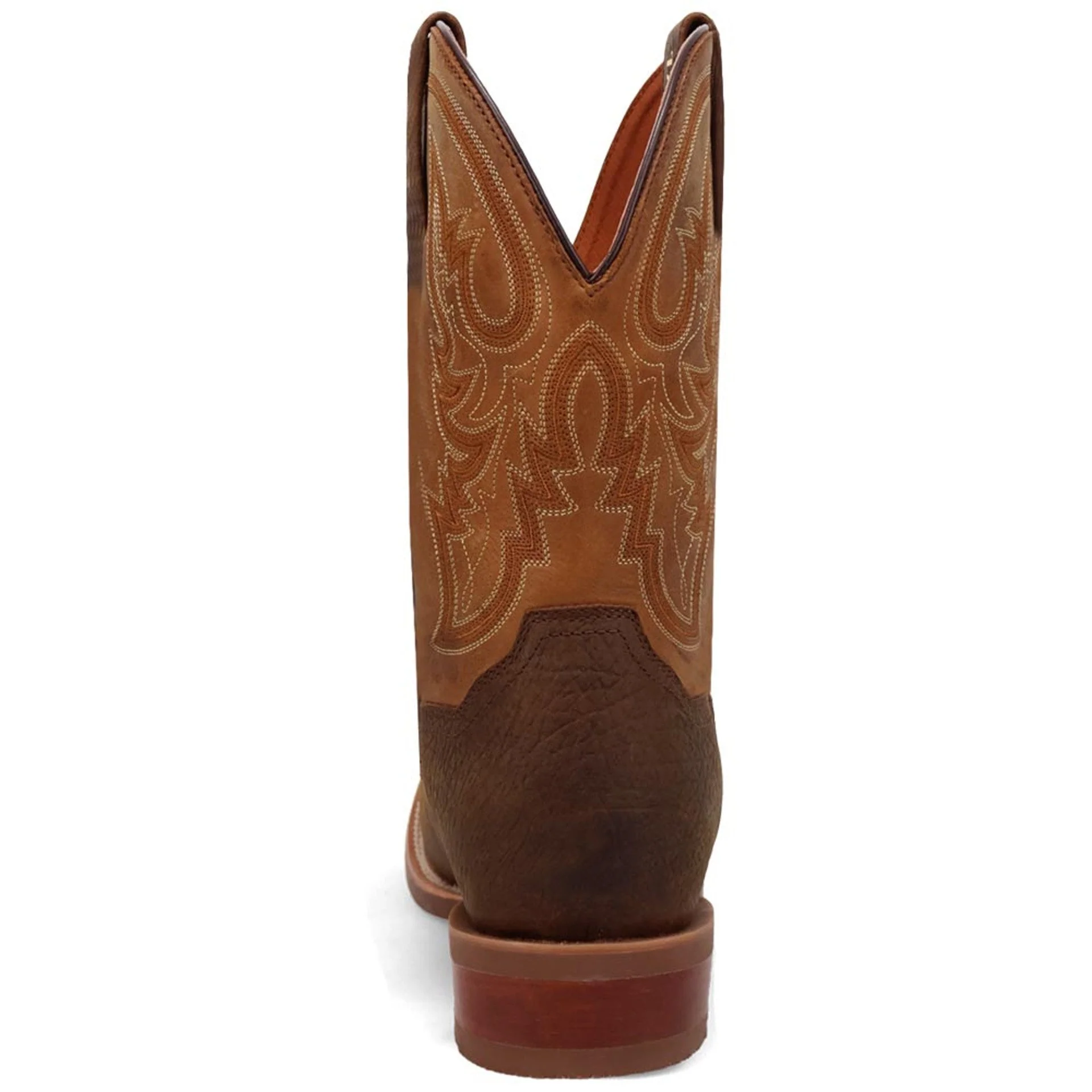 Dan Post Men's Bridgestone Chocolate & Tan Square Toe Western Boots - Image 4