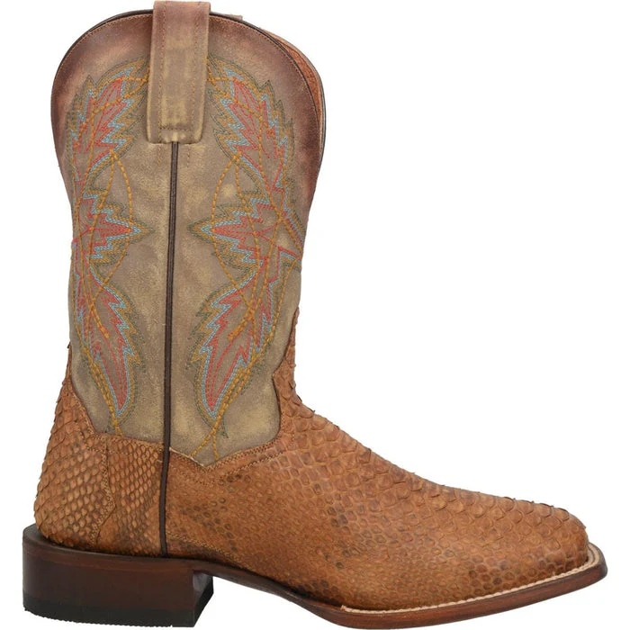 Dan Post Men's Dry Gulch Python Snakeskin Square Toe Boots - Tan - Image 2