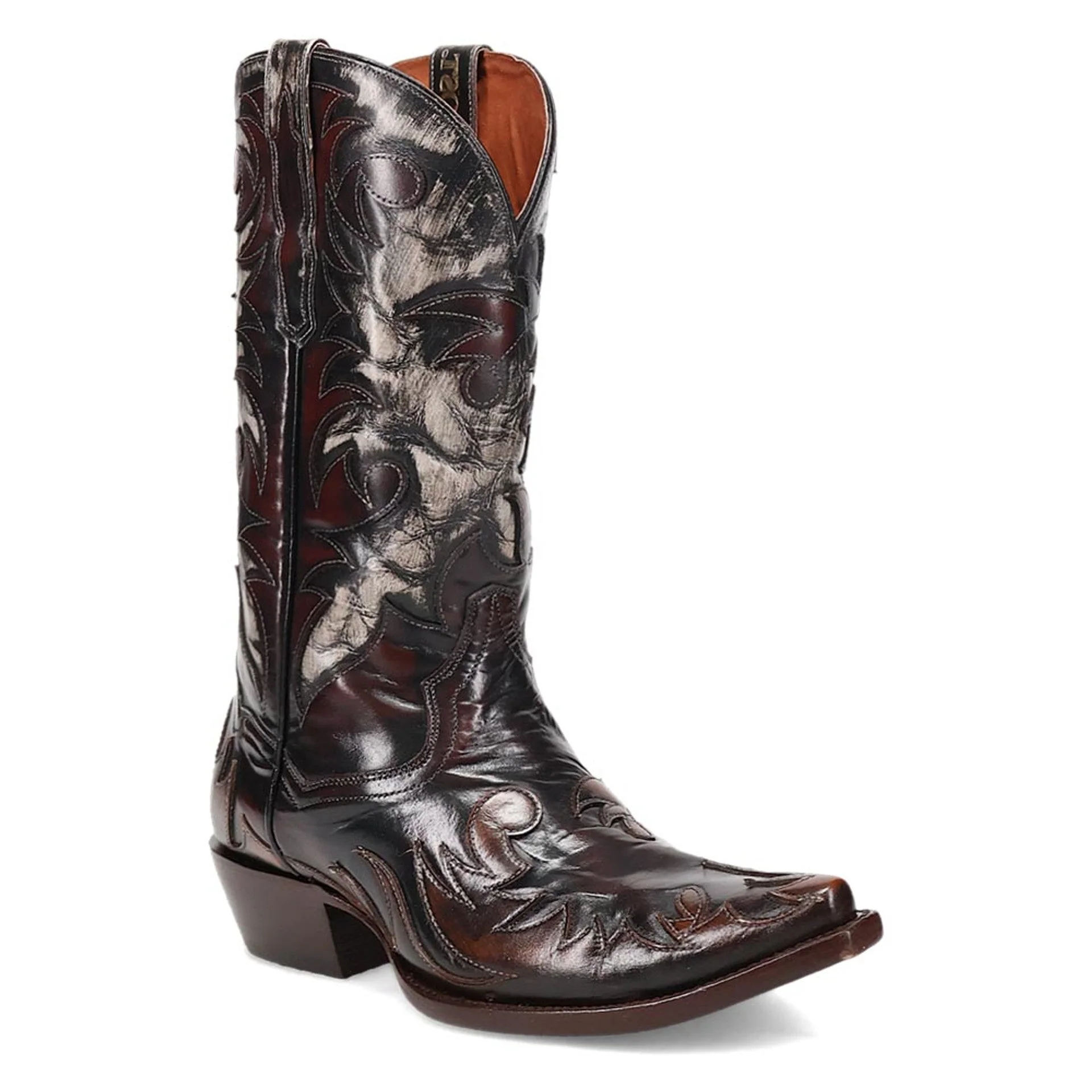 Dan Post Men's Emilio Western Black Outlay Snip Toe Boots - Image 6