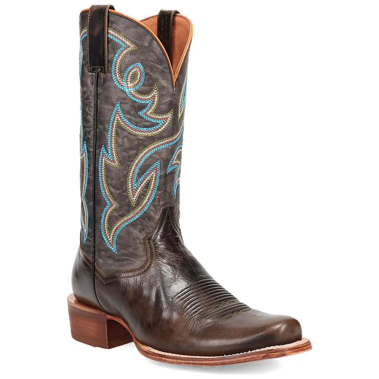 Dan Post Men's Freeman Brown/Gray Leather Western Boots - Image 2