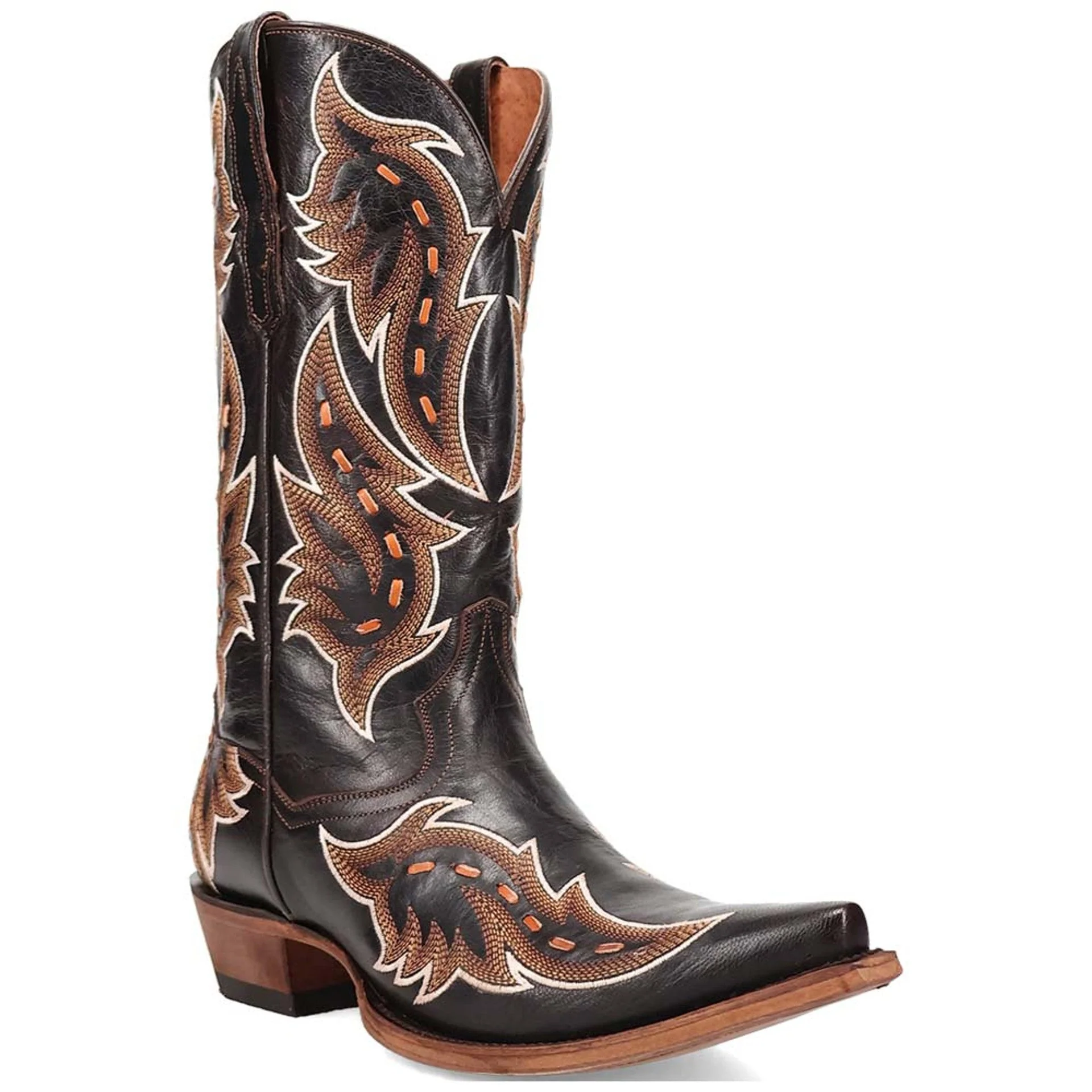 Dan Post Men's Racer Black Leather Snip Toe Western Boots - Image 2