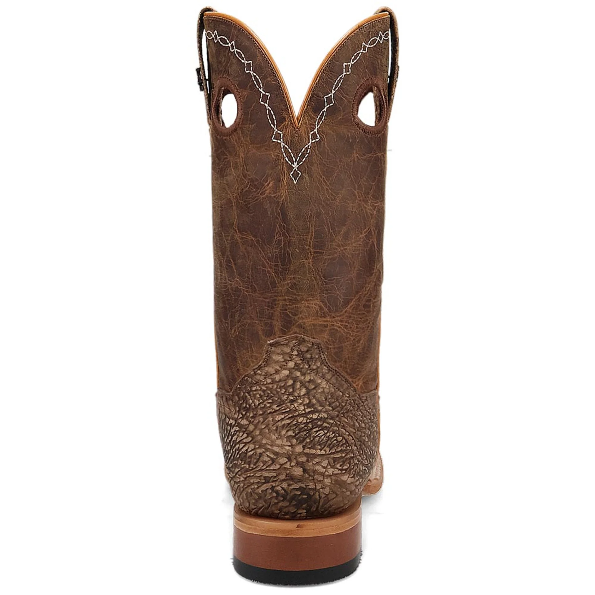 Dan Post Murray Men's Brown Bison Leather Square Toe Rugged Western Cowboy Boots - Image 4