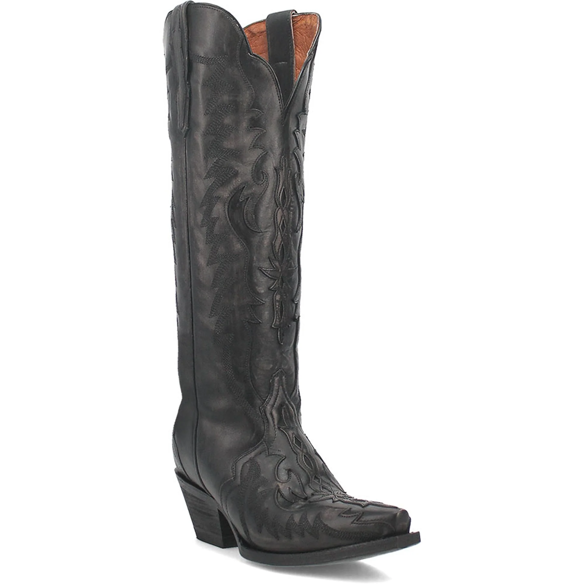 Dan Post Women’s Hallie Black 15 Snip Toe Medium Cowboy Boot - Image 4