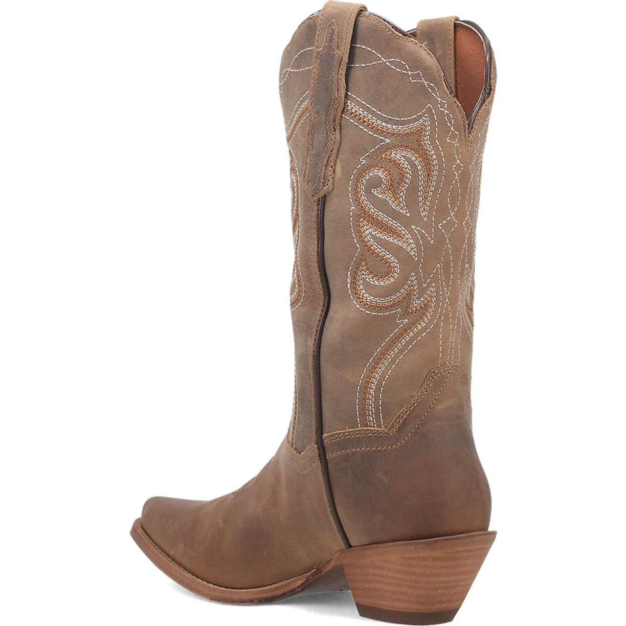 Dan Post Women's Square Toe Tan/Denim Ellie Leather Boots - Image 4