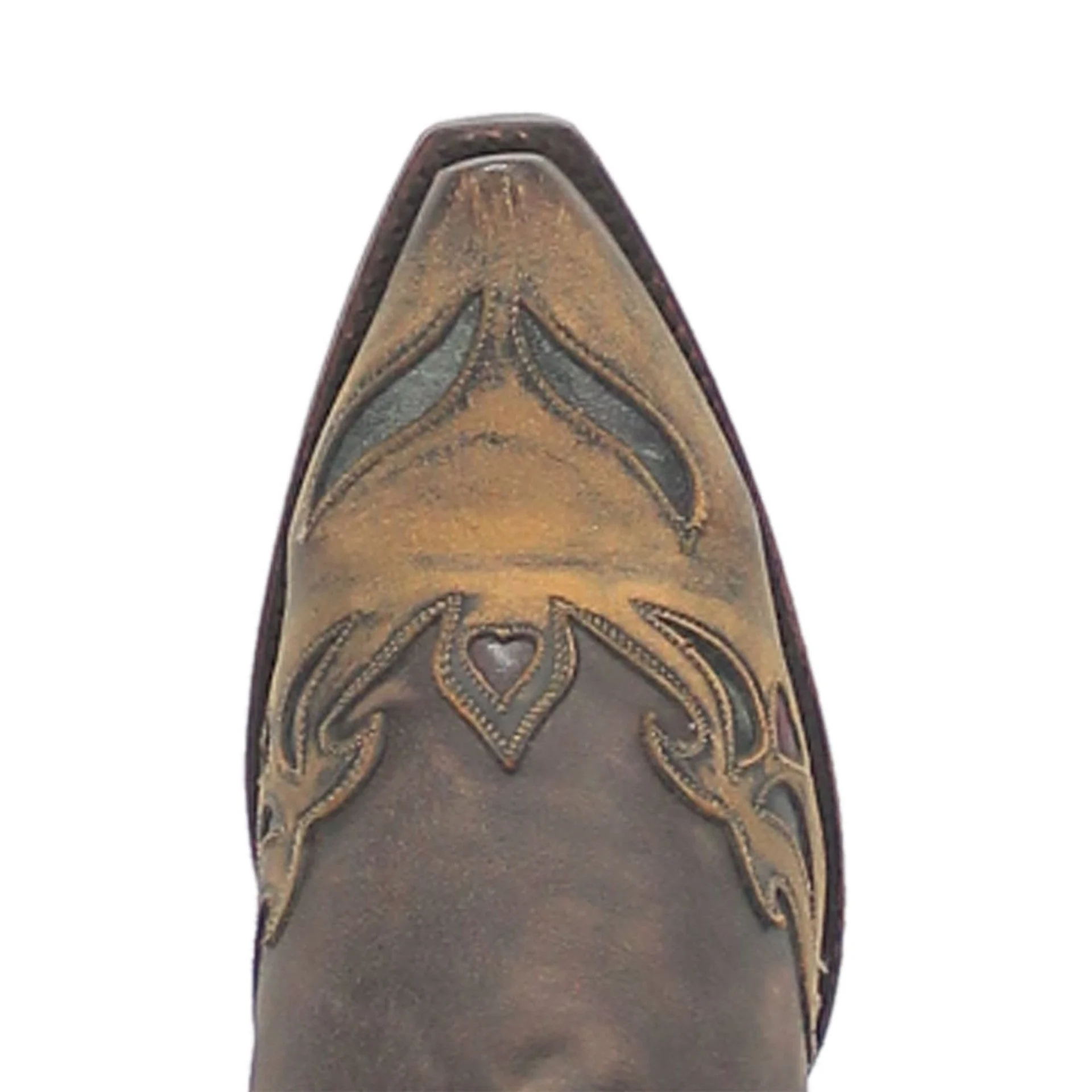 Dan Post Womens Vintage Bluebird Chocolate & Teal 11 Snip Toe Cowboy Boot - Image 5