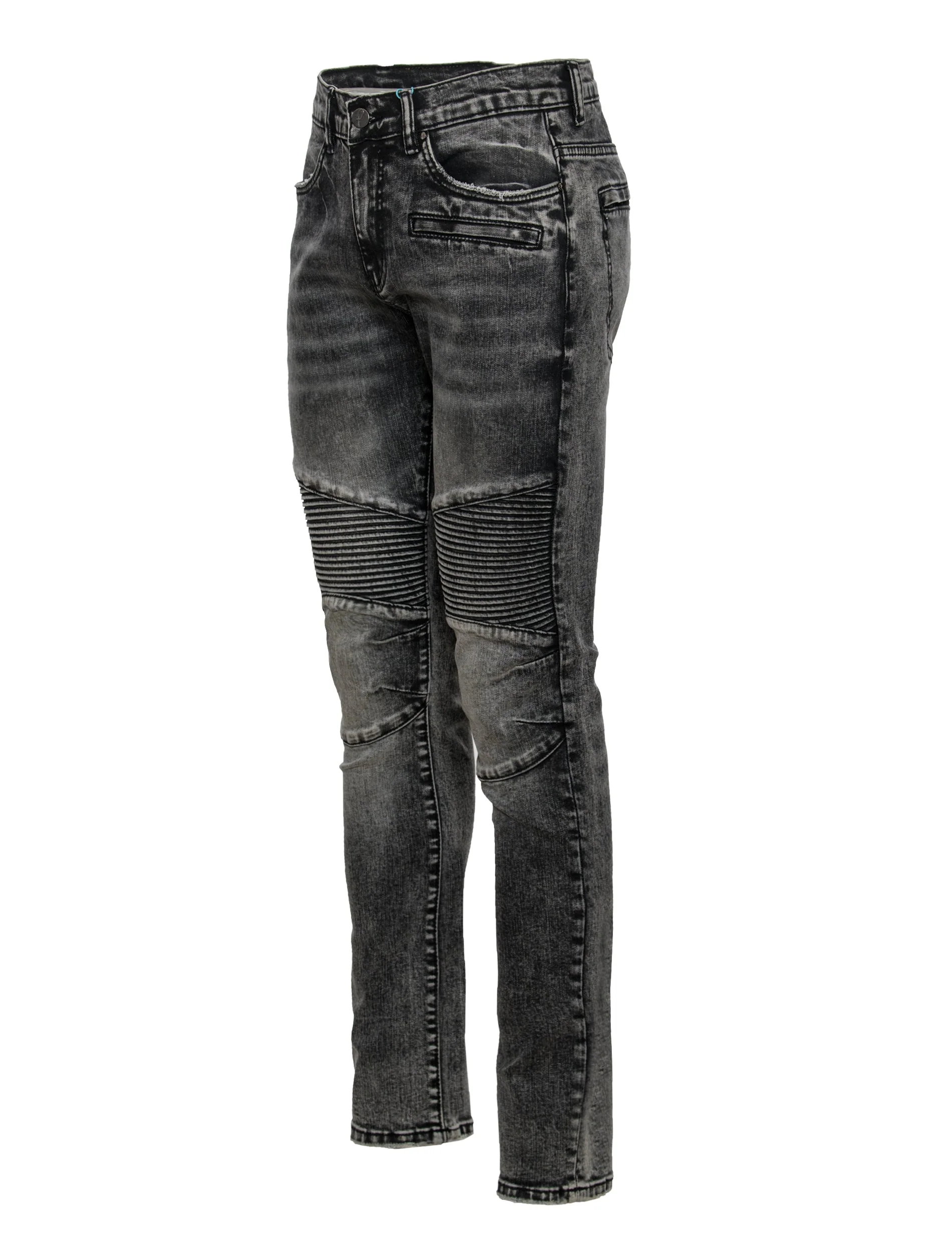 Moto Jean in distressed Black