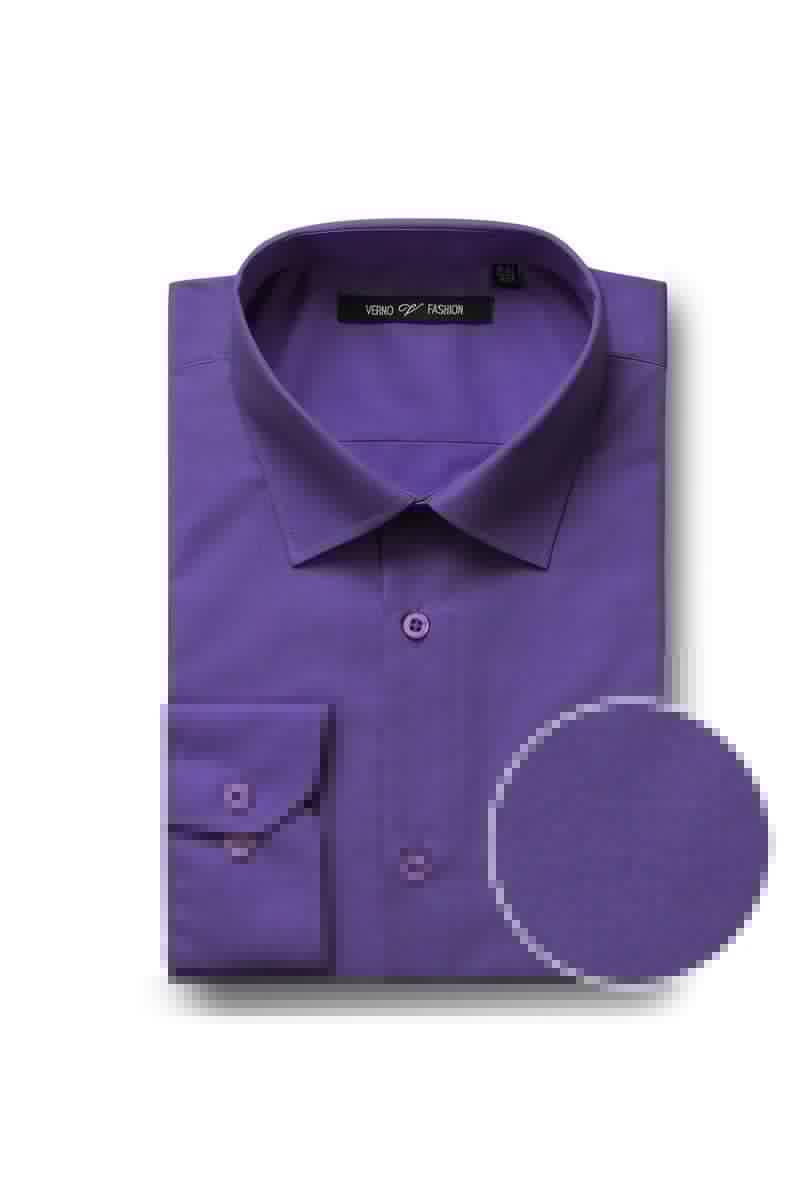 "Elegant Lilac Dress Shirt for Prom or Wedding: Verno Men's Classic Fit Spread Collar"
