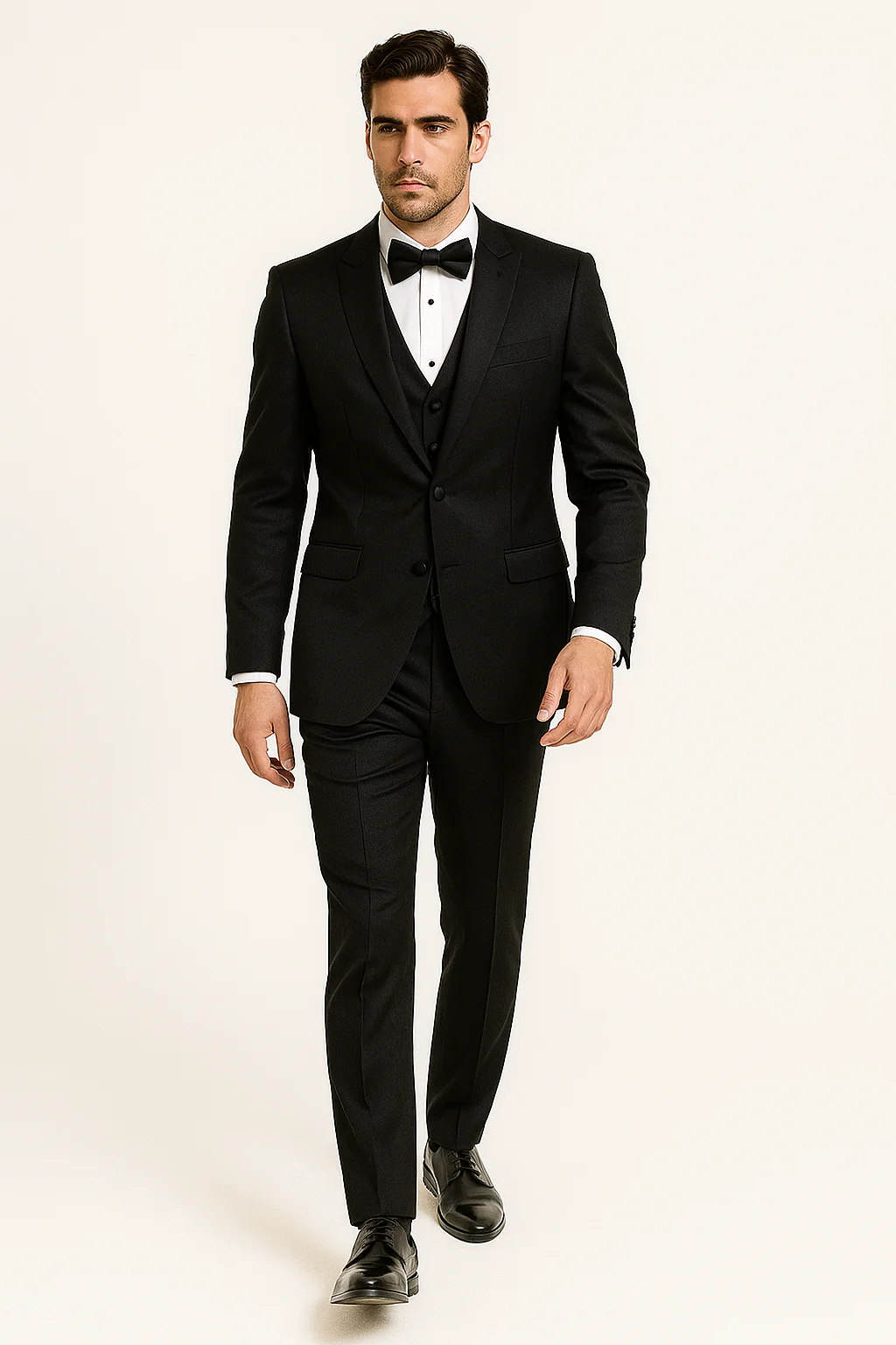 Elite-Black-satin-suit-wedding-prom - Image 5