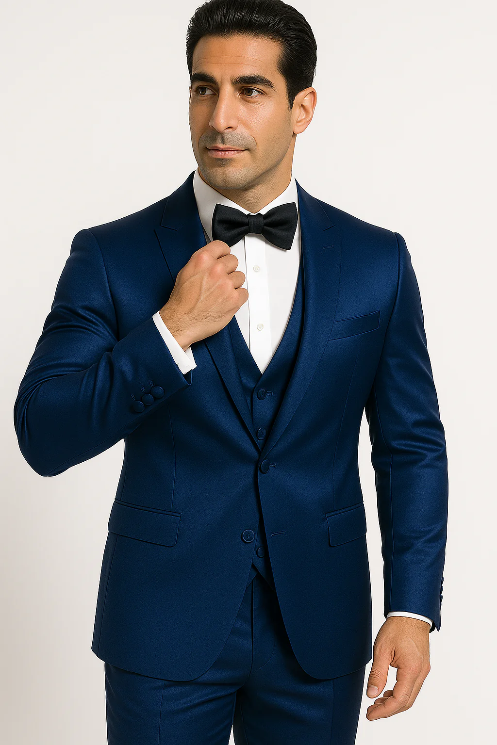 elite-Blue -satin-suit-wedding-prom - Image 3