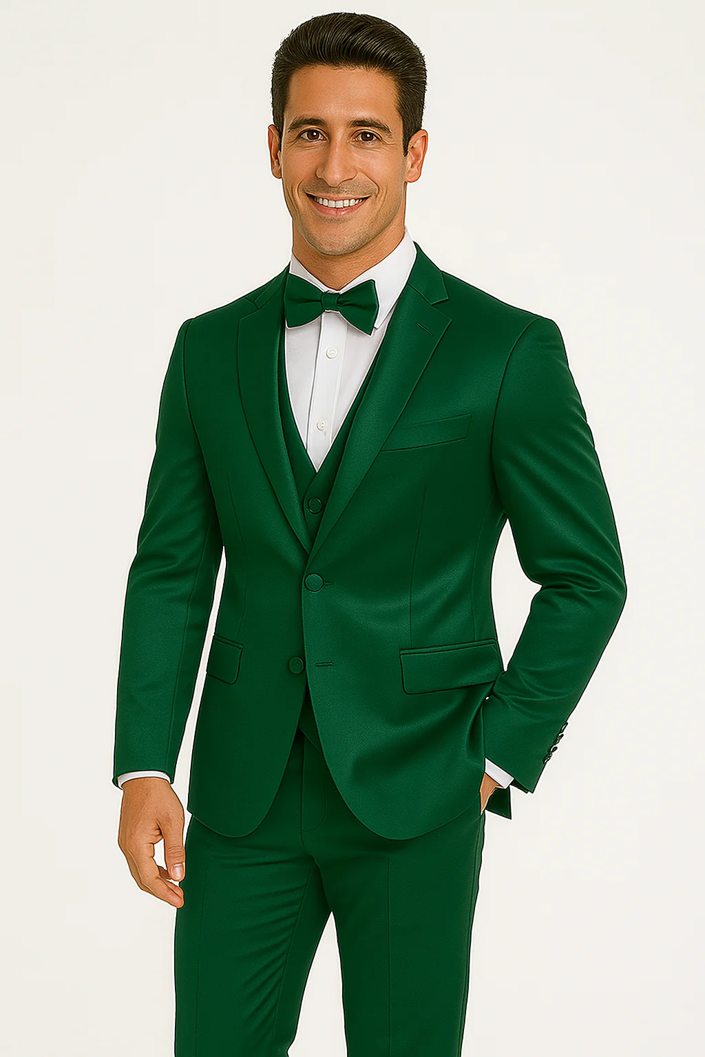 elite-emerald green-satin-suit-wedding-prom - Image 7