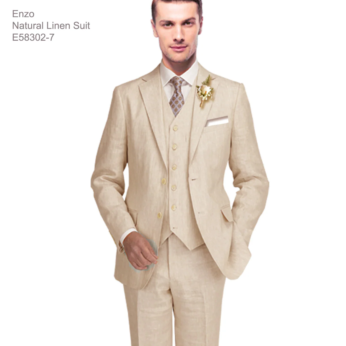 Enzo White, Khaki or Blue Linen Suits/ Free Shipping - Image 12