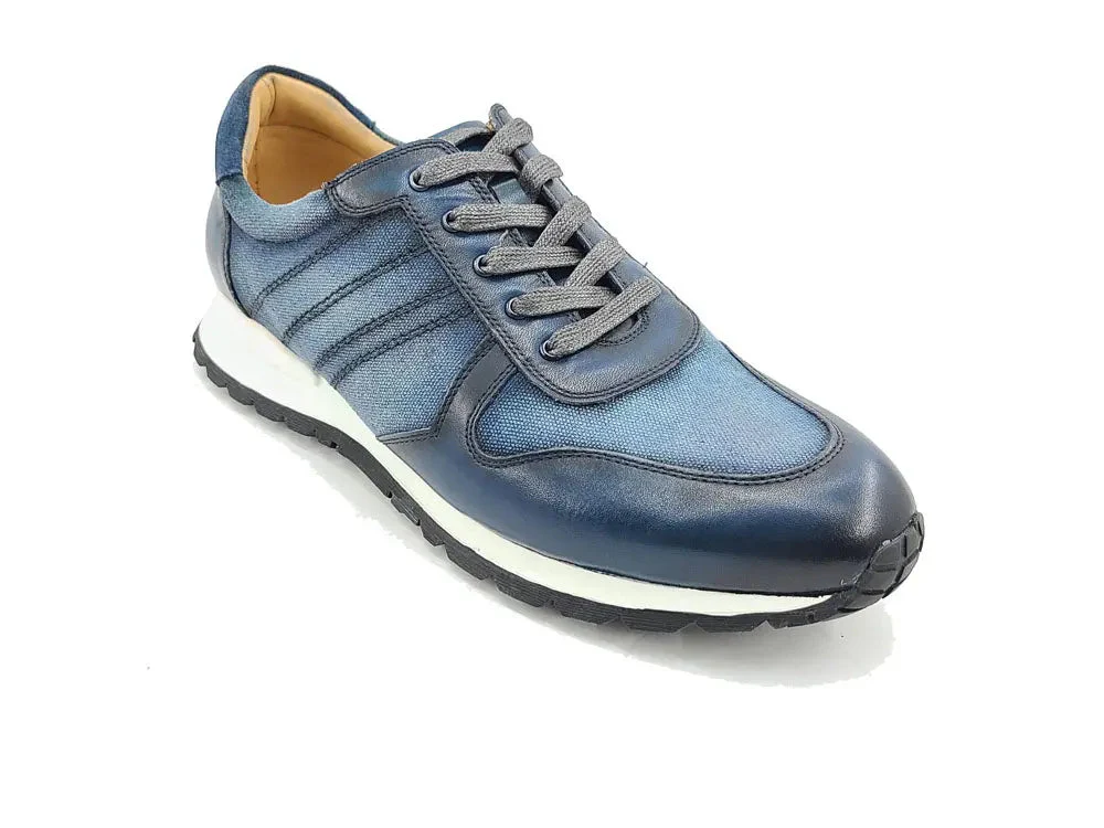Fashion Sneaker Calfskin with Canvas inlaid - Image 10