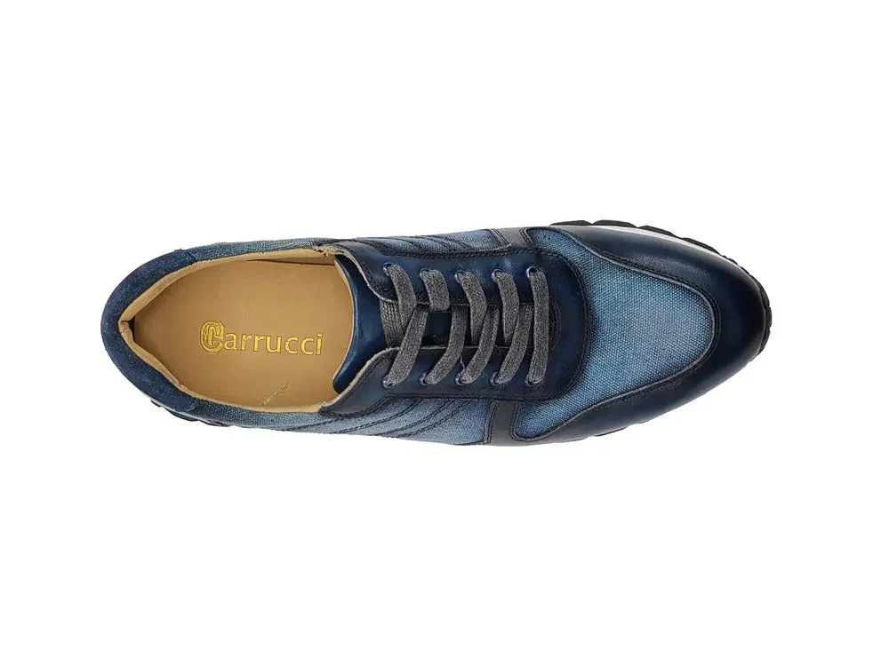 Fashion Sneaker Calfskin with Canvas inlaid - Image 12