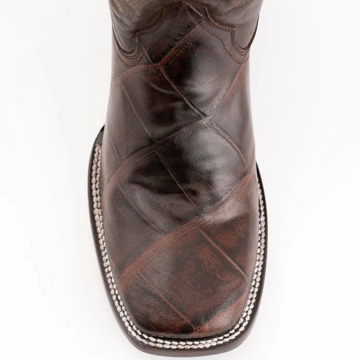 J Toe Cowboy Boots - J Toe Western Boots - Ferinni Boot - Mens Dress Cowboy Boot  - Ferrini Jesse Men's Print Alligator Boots Handcrafted Chocolate   in Chocolate Color - Image 3