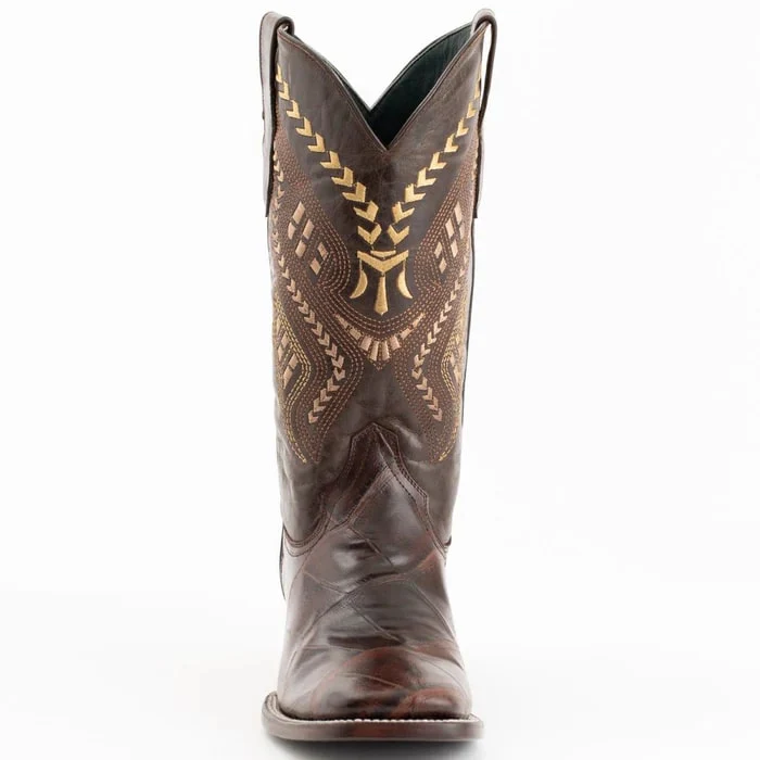J Toe Cowboy Boots - J Toe Western Boots - Ferinni Boot - Mens Dress Cowboy Boot  - Ferrini Jesse Men's Print Alligator Boots Handcrafted Chocolate   in Chocolate Color - Image 4