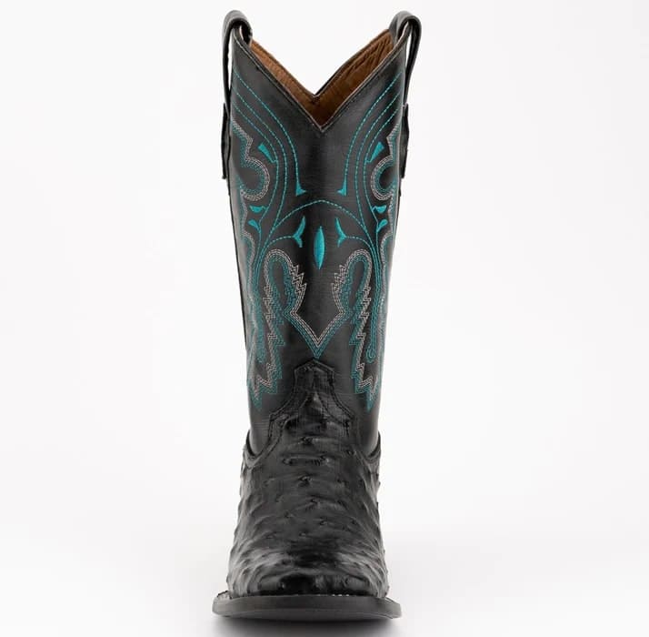 Ferinni Boot - Mens Dress Cowboy Boot  - Ferrini Men's Colt Full Quill Ostrich Square Toe Boots Handcrafted - Black - Image 3