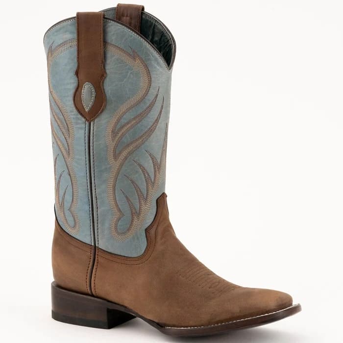 Ferinni Boot - Mens Dress Cowboy Boot  - Ferrini Men's Hunter Square Toe Boots Handcrafted - Brown - Image 4