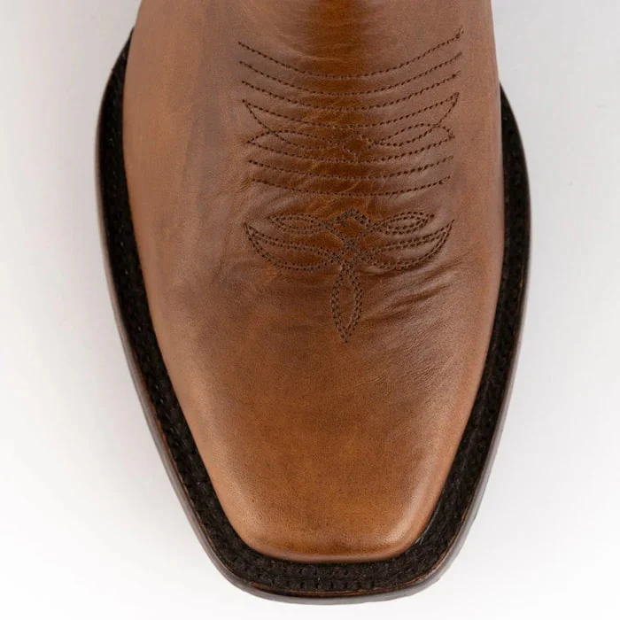 Ferinni Boot - Mens Dress Cowboy Boot  - Ferrini Men's Santa Fe Leather Boots Handcrafted - Brandy - Image 3