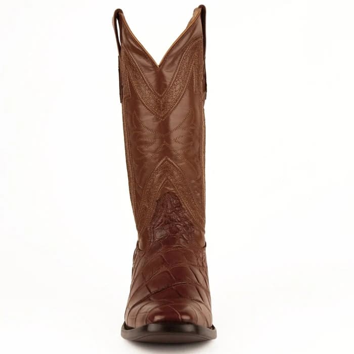 Ferinni Boot - Mens Dress Cowboy Boot  - Ferrini Men's Stallion Alligator Belly Boots French Toe Handcrafted Cognac in Cognac - Image 3