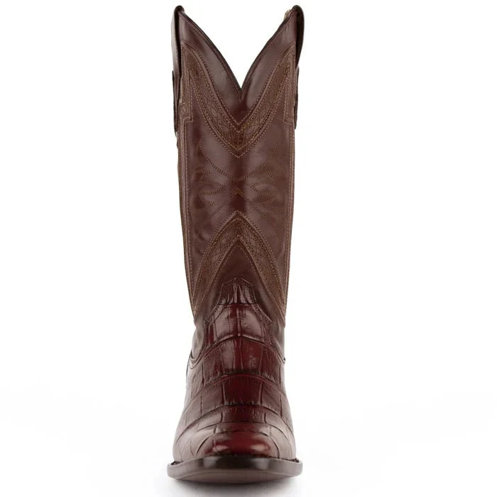Ferinni Boot - Mens Dress Cowboy Boot  - Ferrini Men's Stallion Alligator  Boots French Toe Handcrafted Chocolate in  Chocolate - Image 3