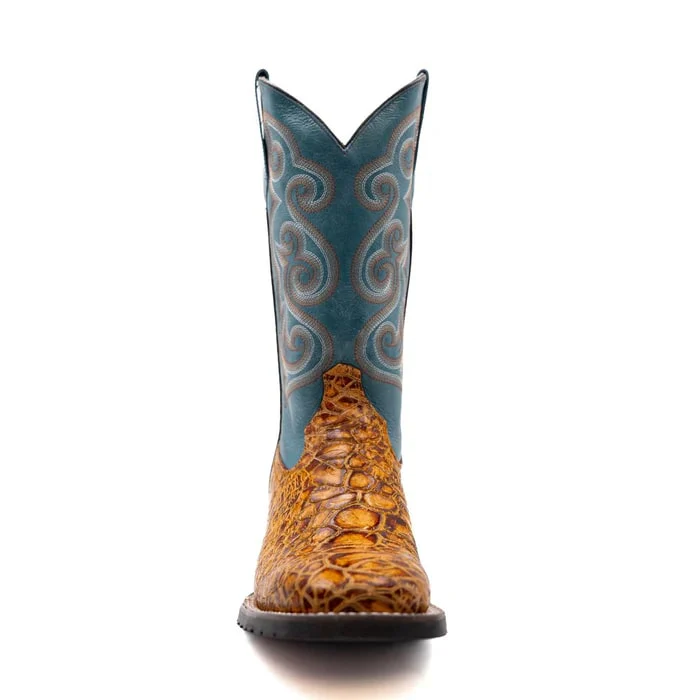 Ferinni Boot - Mens Dress Cowboy Boot  - Men's Ferrini Kai Sea Turtle Print Boots Handcrafted Tan - Image 4