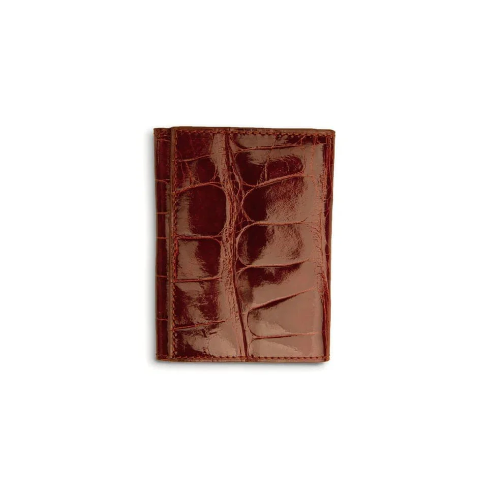 Ferrini Alligator Trifold Wallet Cognac - Image 3
