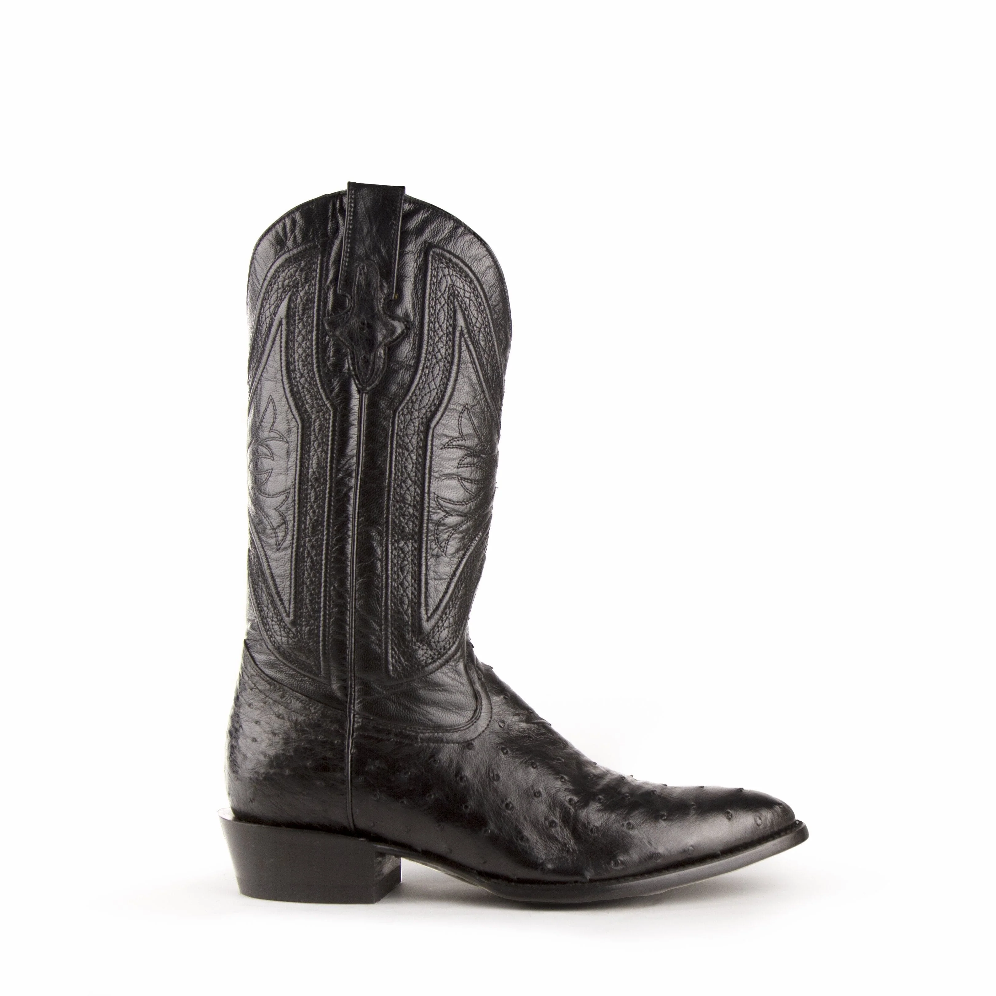Ferrini Colt Ostrich Quill Medium Round Toe Cowboy Boot in Black - Image 3