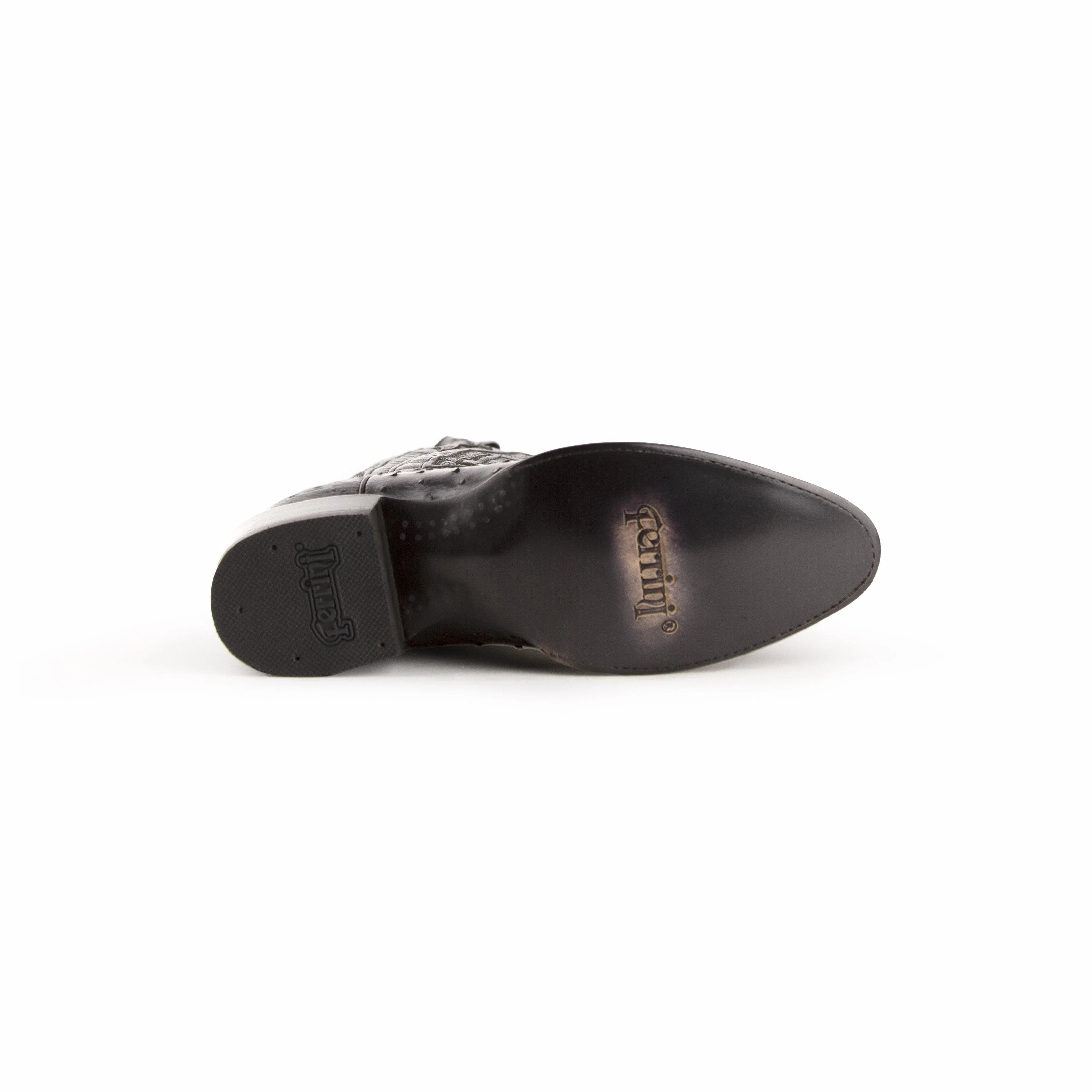Ferrini Colt Ostrich Quill Medium Round Toe Cowboy Boot in Black - Image 6