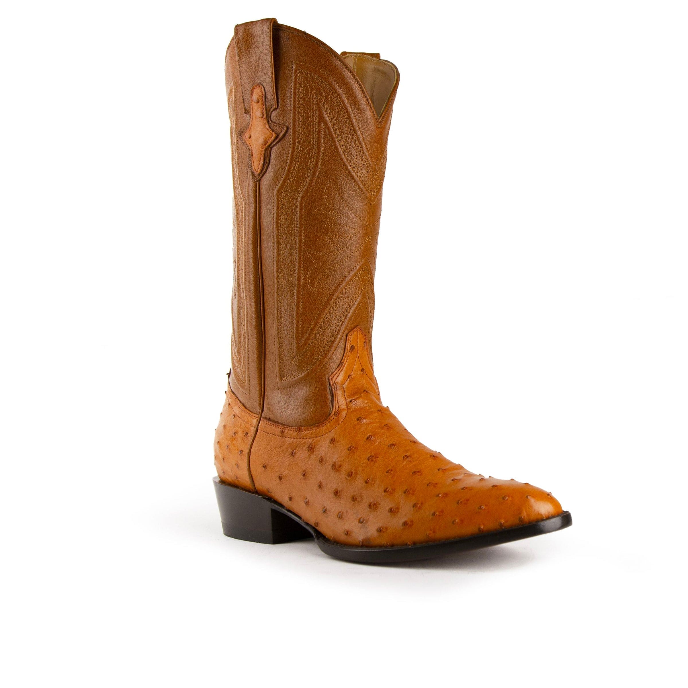 Ferrini Colt Ostrich Quill Medium Round Toe Cowboy Boot in Black - Image 7