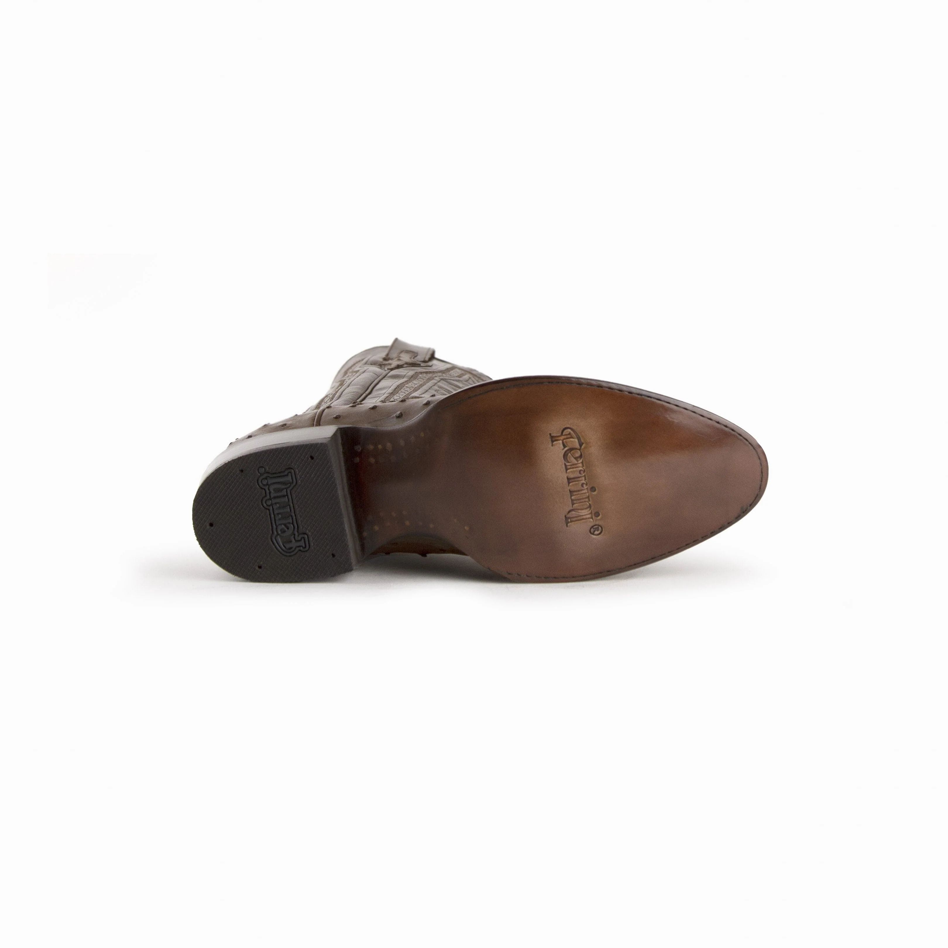 Ferrini Colt Ostrich Quill Medium Round Toe Cowboy Boot in Brown - Image 6
