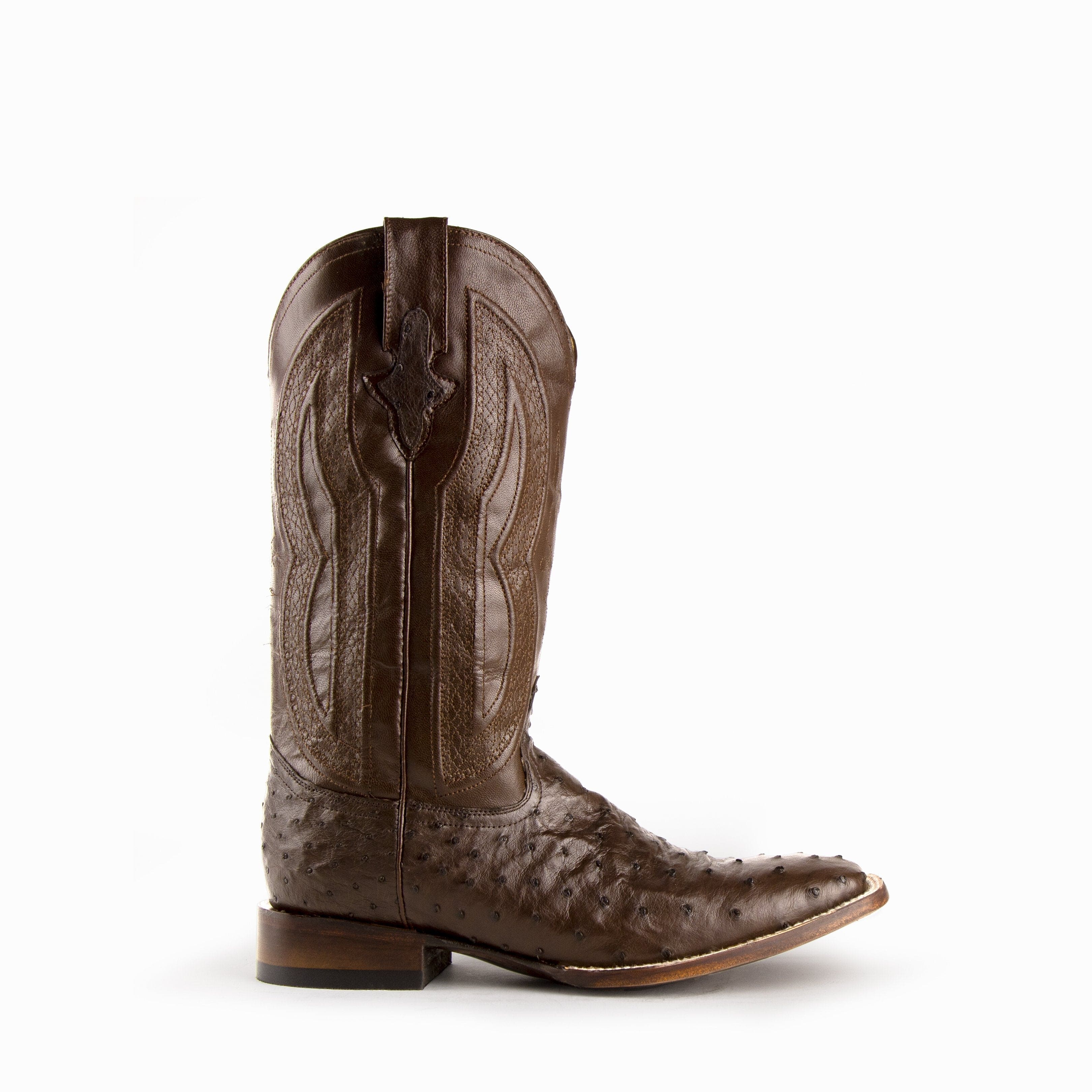 Ferrini Colt Ostrich Quill Square Toe Cowboy Boot in Brown - Image 3