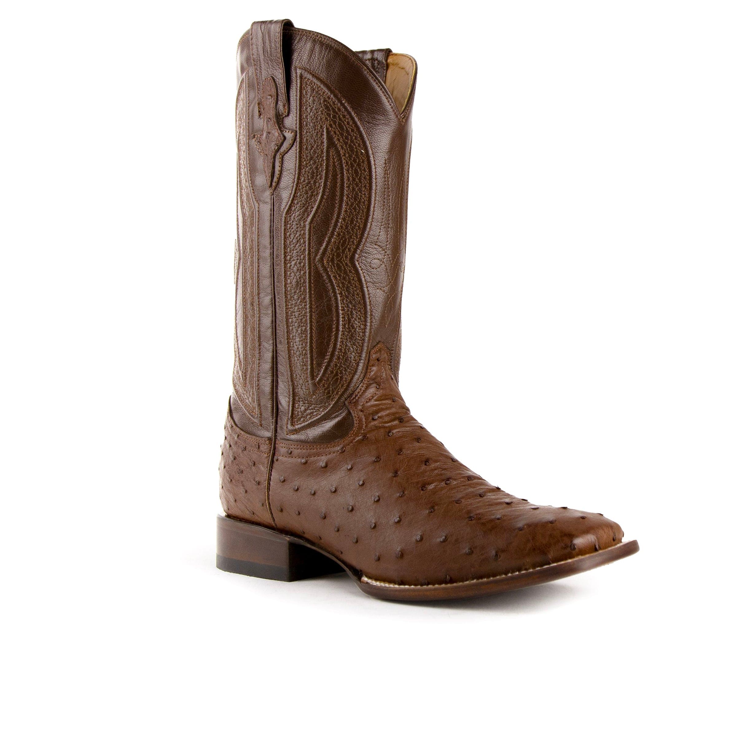 Ferrini Colt Ostrich Quill Square Toe Cowboy Boot in Brown - Image 9