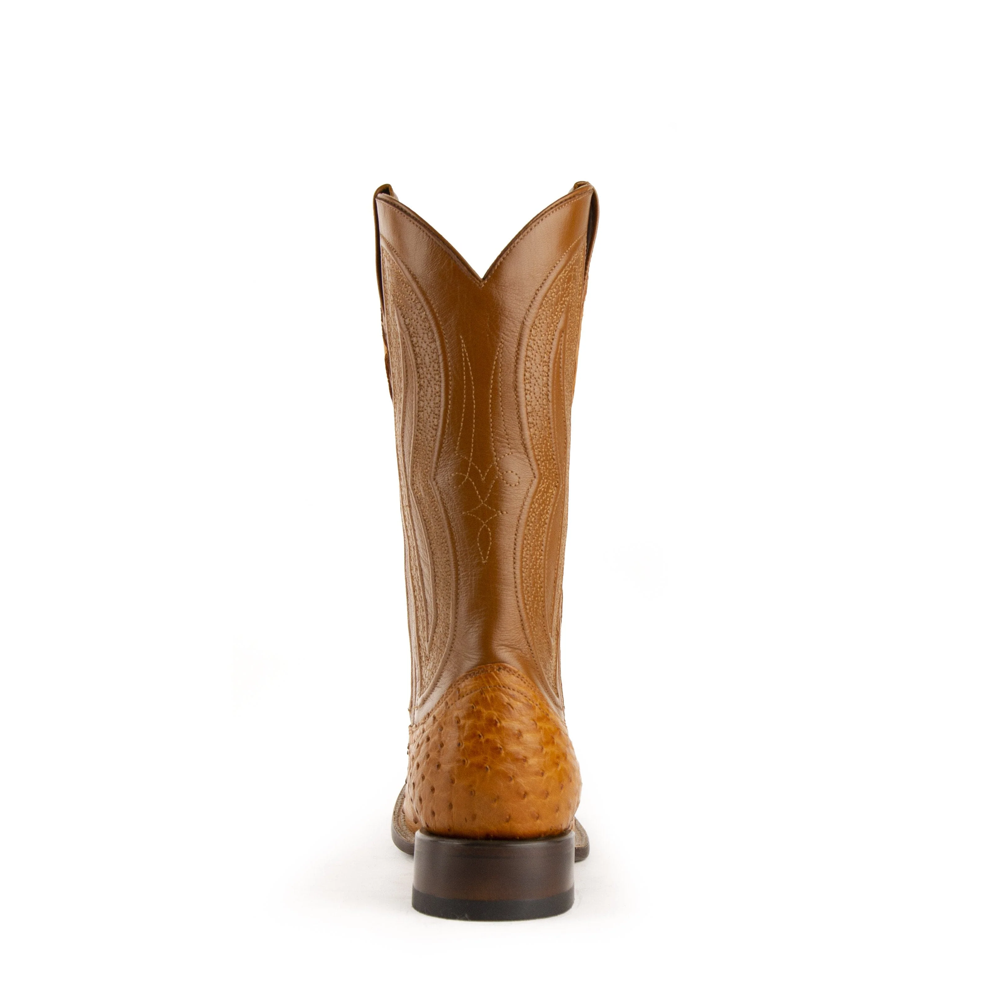 Ferrini Colt Ostrich Quill Square Toe Cowboy Boot in Cognac - Image 5