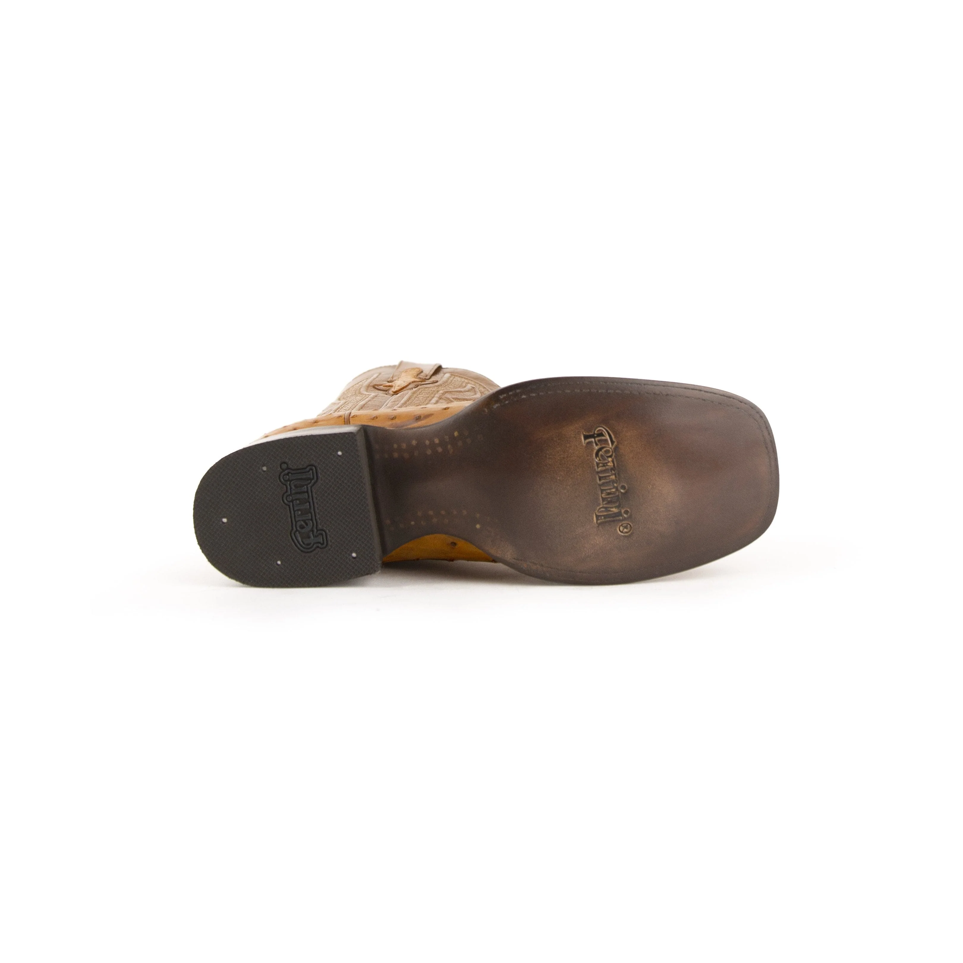 Ferrini Colt Ostrich Quill Square Toe Cowboy Boot in Cognac - Image 6