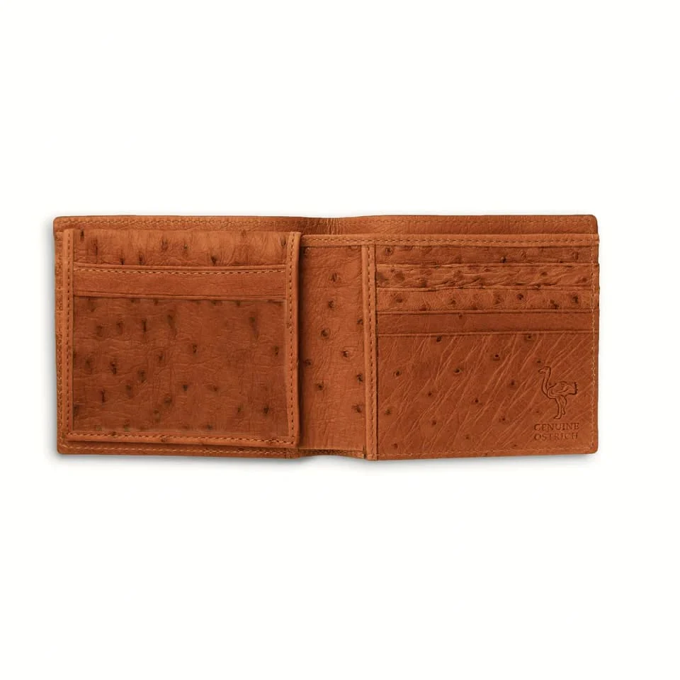 Ferrini Full Quill Ostrich Billfold Cognac - Image 3