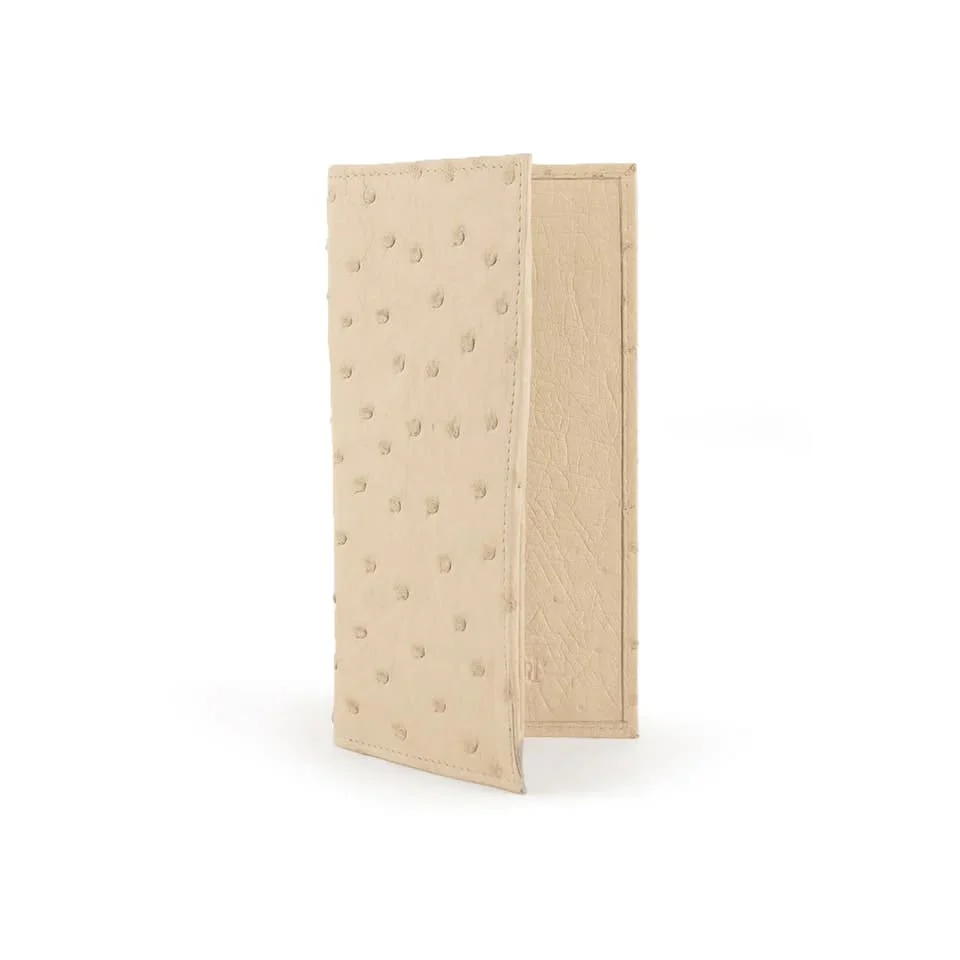 Ferrini Full Quill Ostrich Checkbook Winter White - Image 2