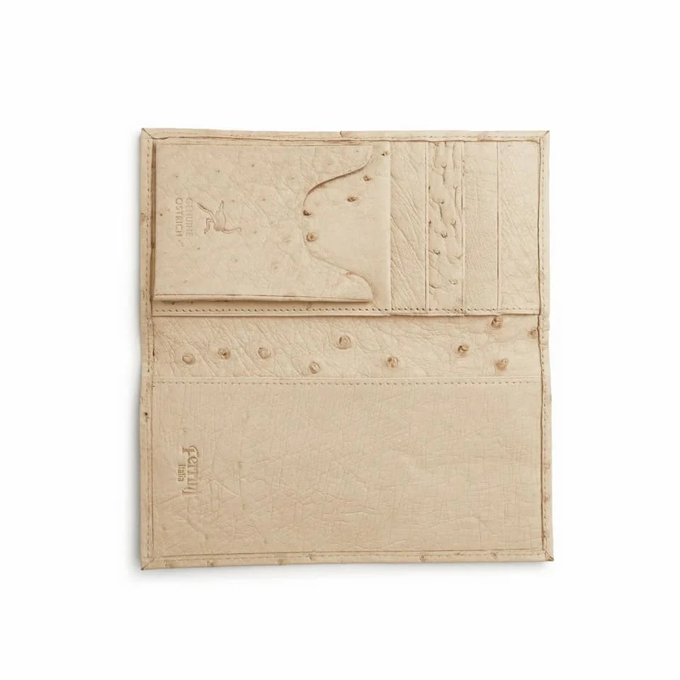 Ferrini Full Quill Ostrich Checkbook Winter White - Image 3