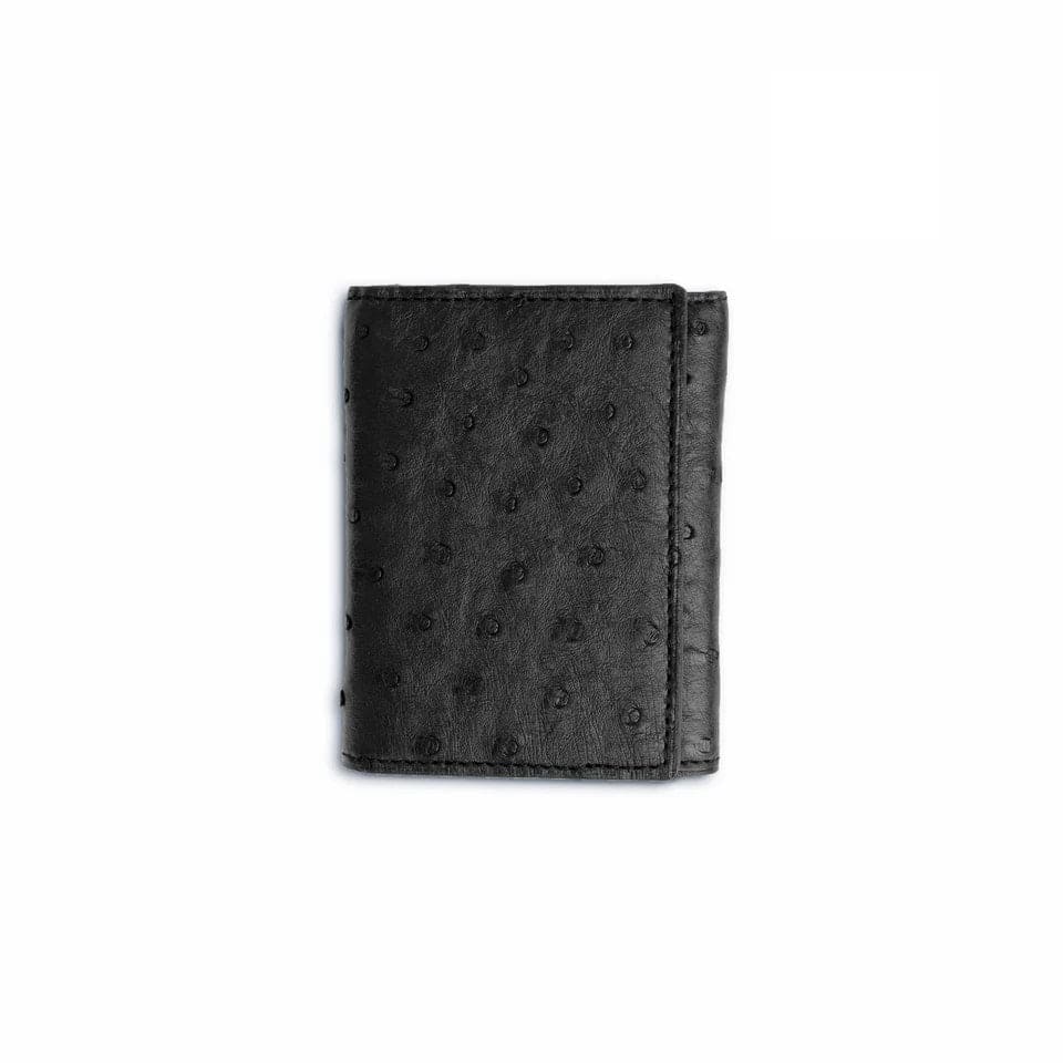 Ferrini Full Quill Ostrich Trifold Black - Image 2