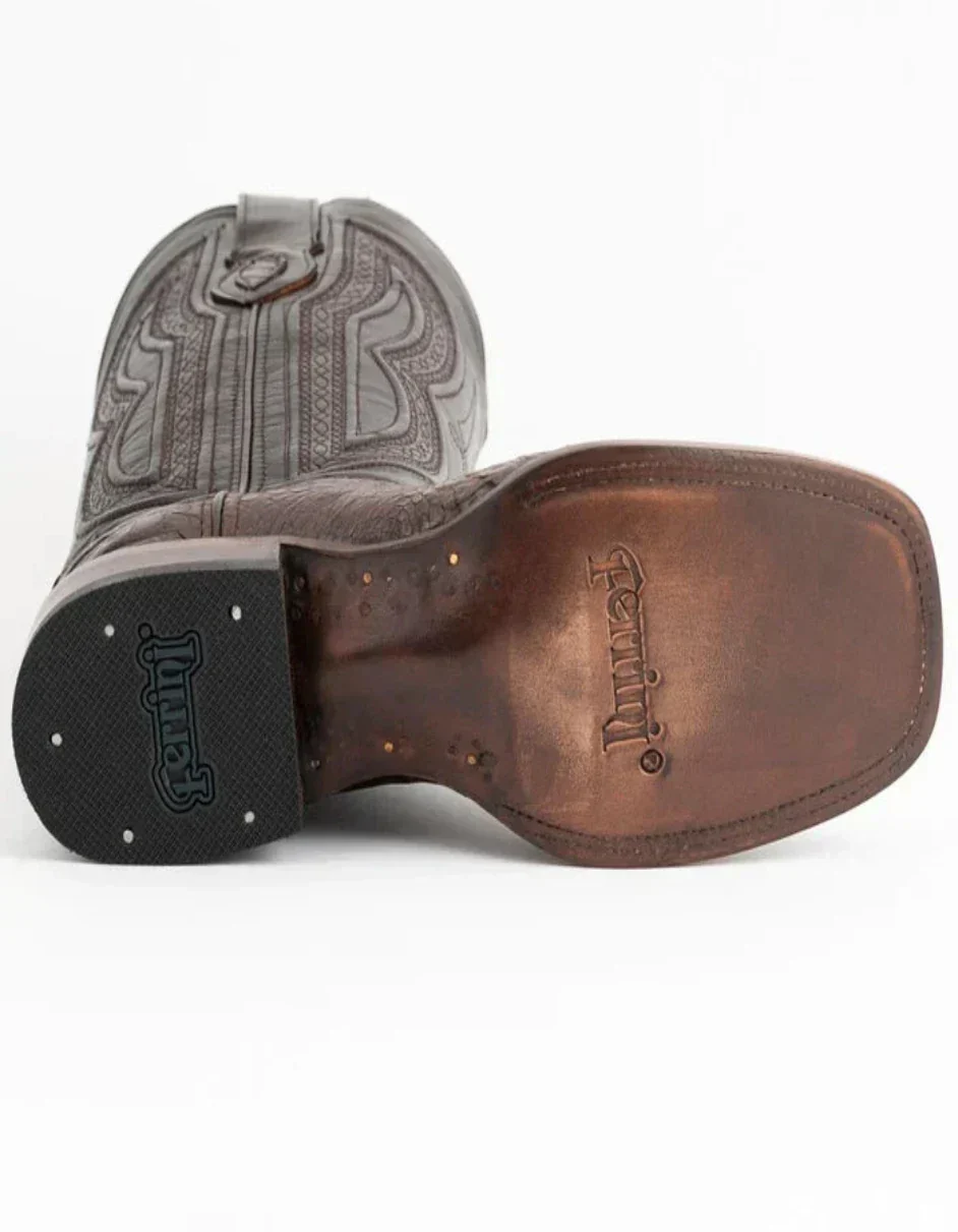 Ferrini Men's Dakota Belly Caiman Western Boots - Square Toe Handcrafted Chocolate - Image 6