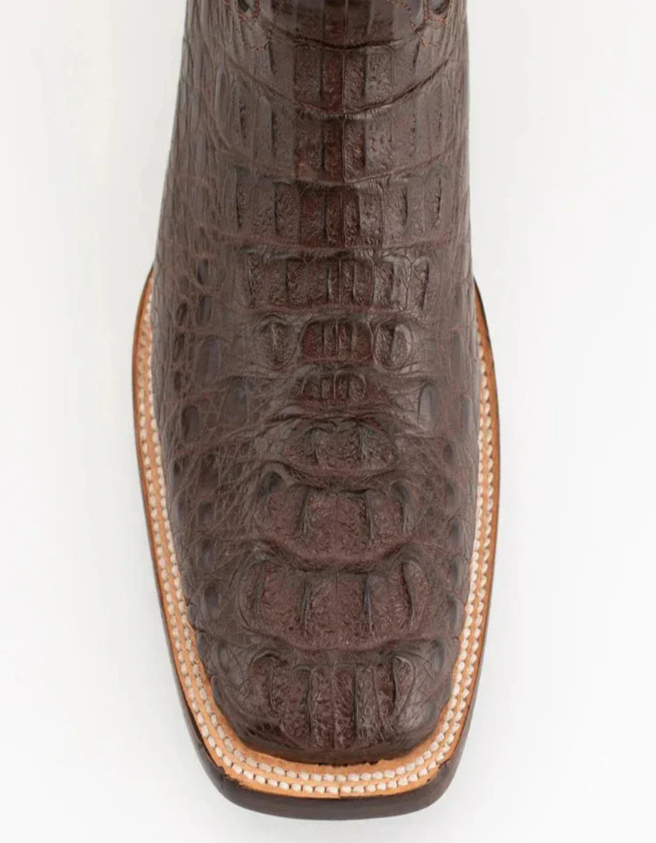 Ferrini Men's Dakota Hornback Caiman Boots - Square Toe Handcrafted Brown - Image 3