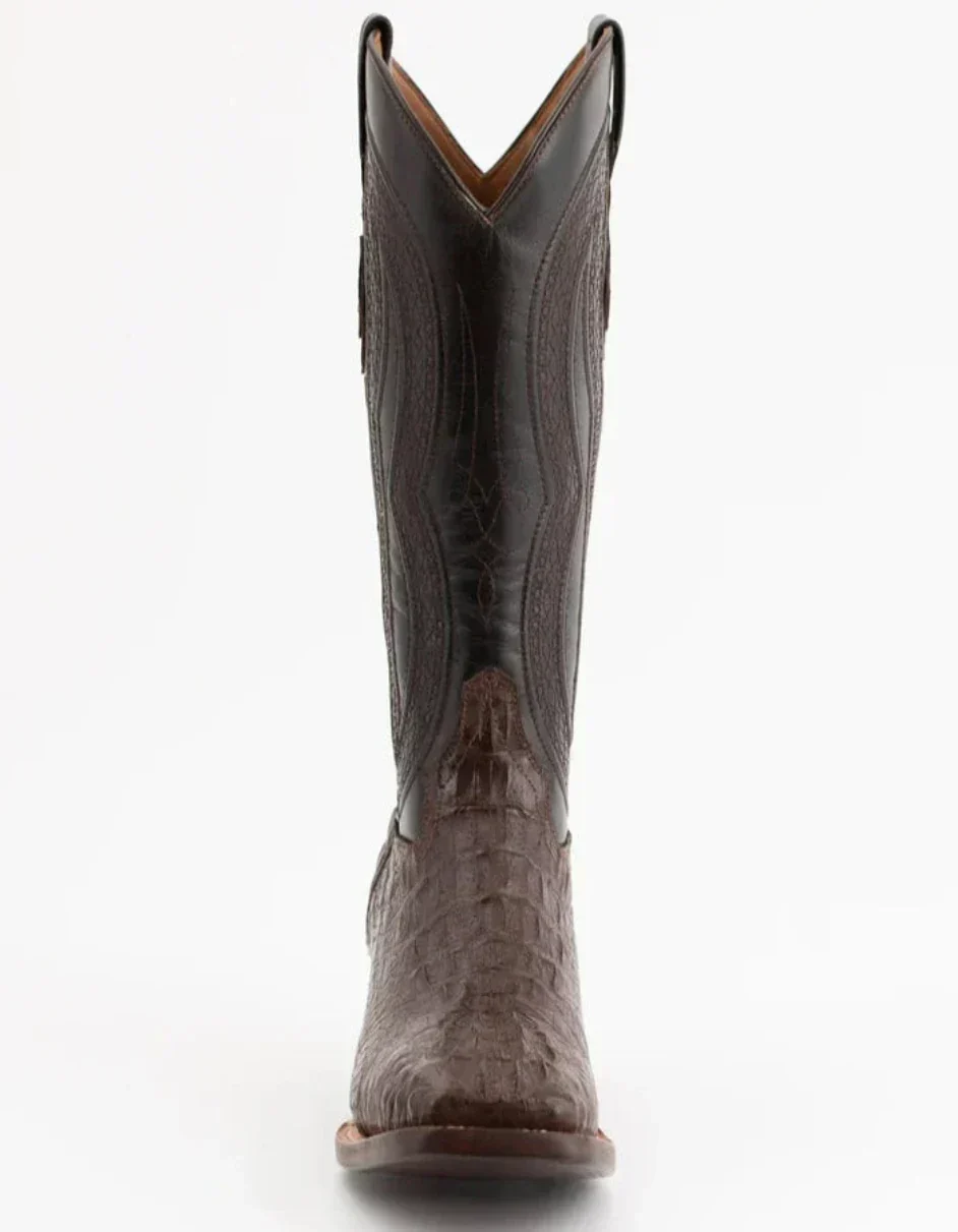 Ferrini Men's Dakota Hornback Caiman Boots - Square Toe Handcrafted Brown - Image 4