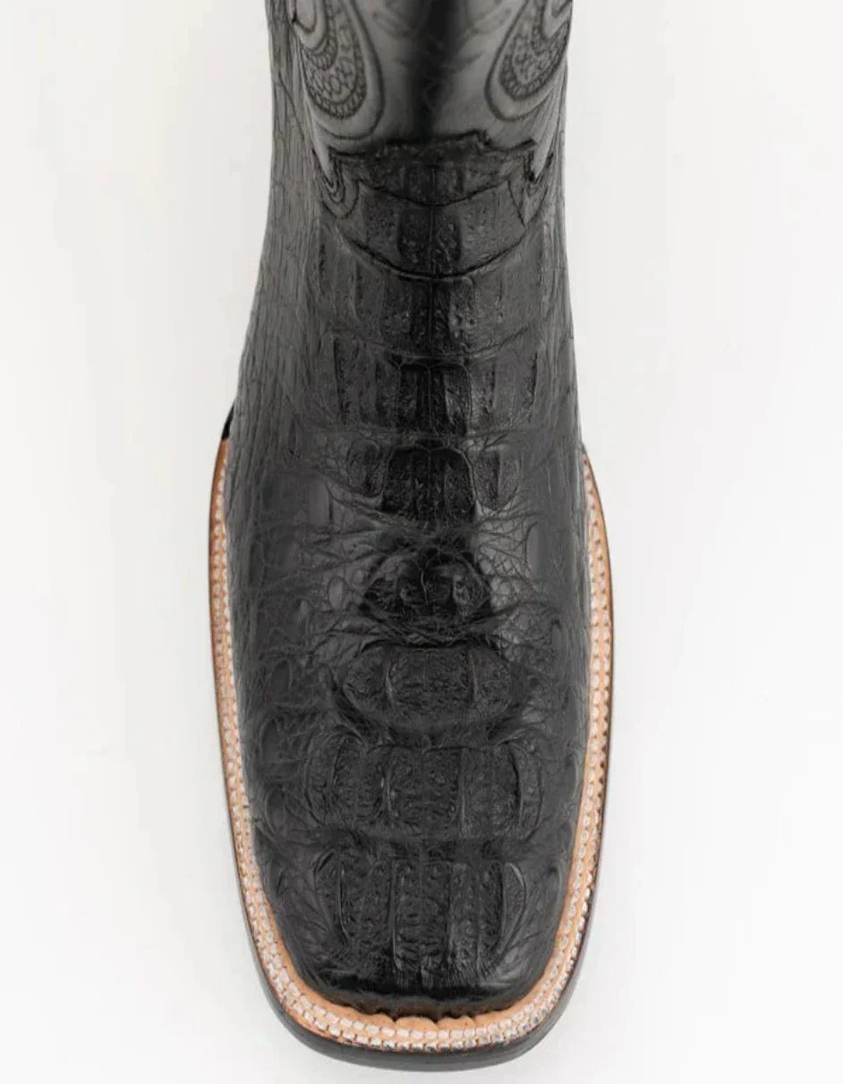 Ferrini Men's Dakota Hornback Caiman Western Boots - Square Toe Handcrafted Black - Image 2