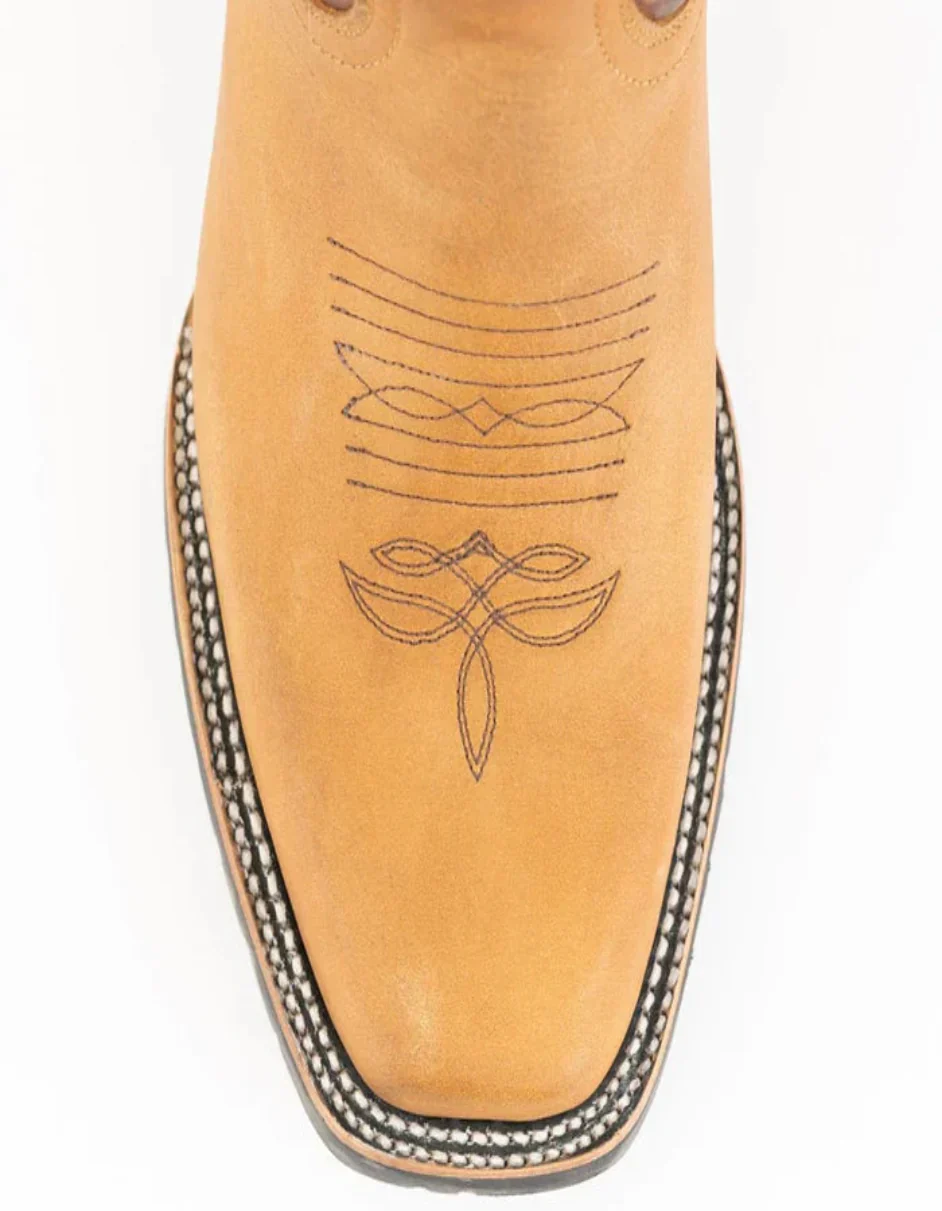 Ferrini Men's Kingston Rubber Sole Square Toe Boots Handcrafted - Tan - Image 2