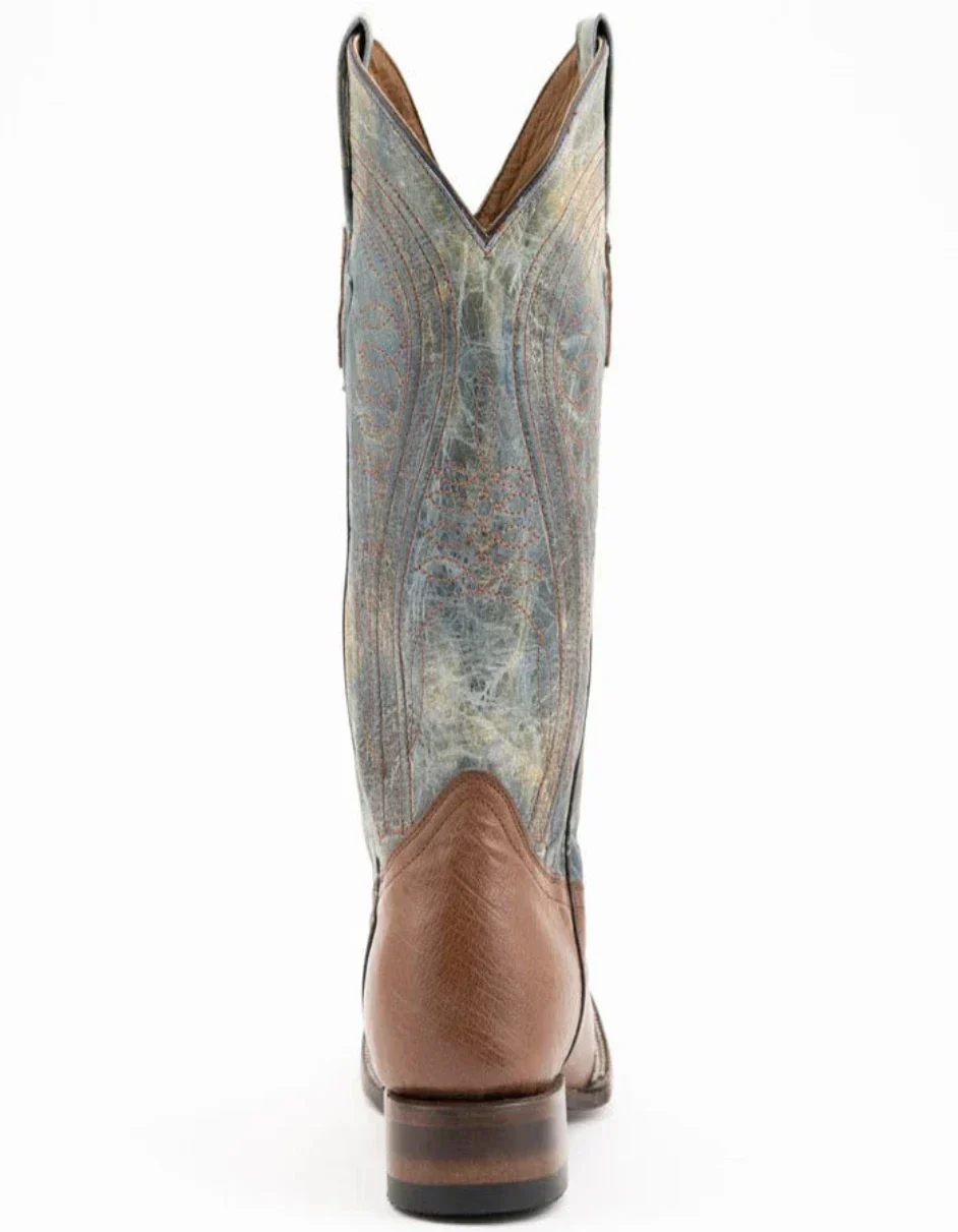 Ferrini Men's Morgan Smooth Ostrich Square Toe Boots Handcrafted - Kango Brown 1029307 - Image 3