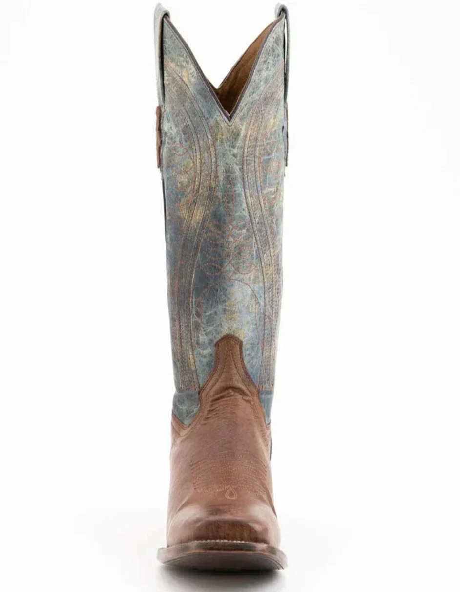Ferrini Men's Morgan Smooth Ostrich Square Toe Boots Handcrafted - Kango Brown 1029307 - Image 4