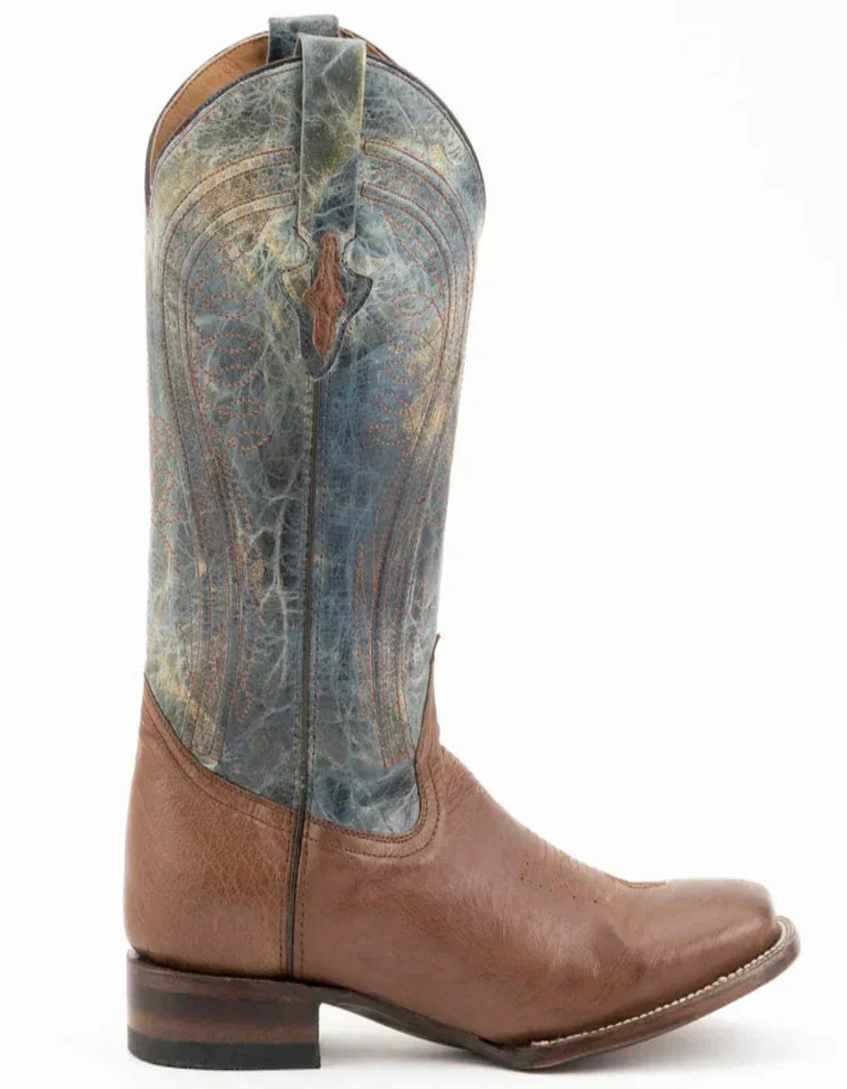Ferrini Men's Morgan Smooth Ostrich Square Toe Boots Handcrafted - Kango Brown 1029307 - Image 5