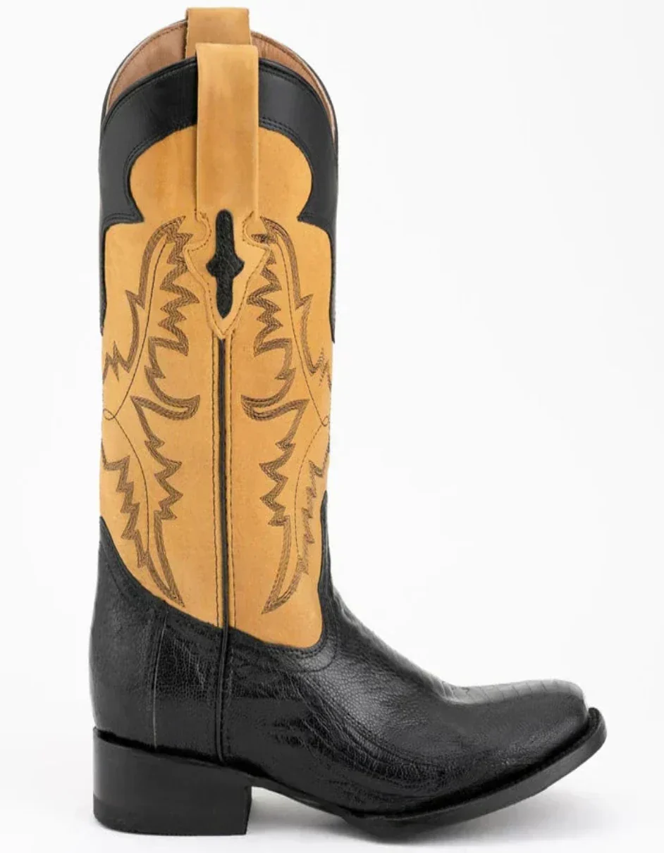 Ferrini Men's Nash Ostrich Leg Boots Handcrafted - Black - Image 5