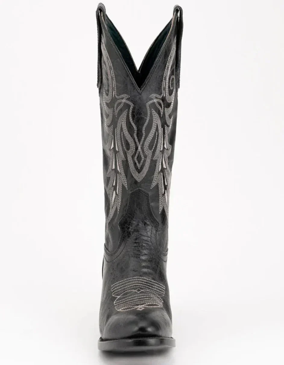 Ferrini Men's Remington Leather Round Toe Boots Handcrafted Black - Image 4