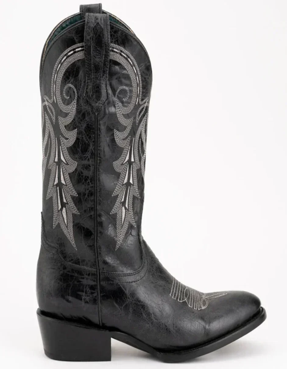 Ferrini Men's Remington Leather Round Toe Boots Handcrafted Black - Image 5