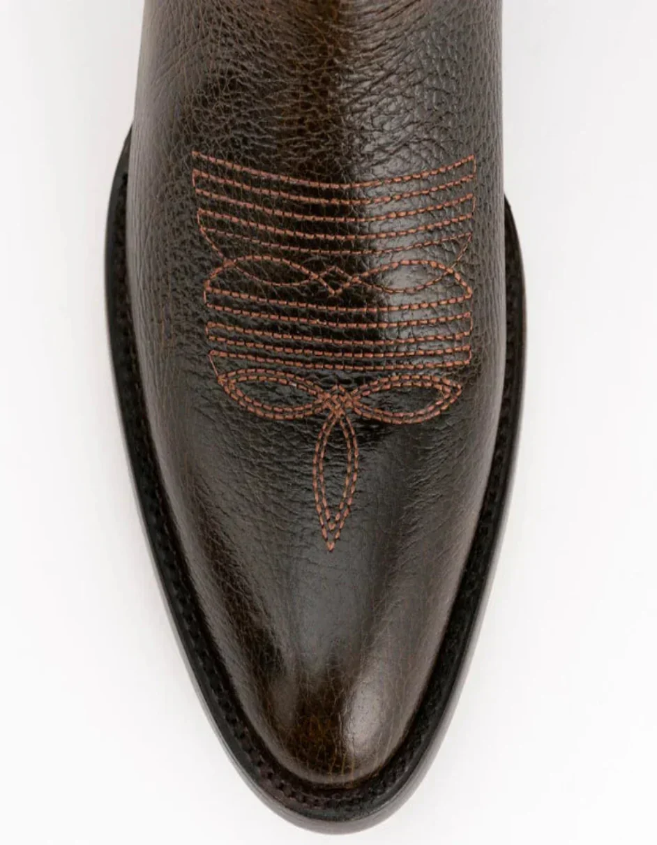 Ferrini Men's Remington Leather Round Toe Boots Handcrafted Chocolate - Image 2